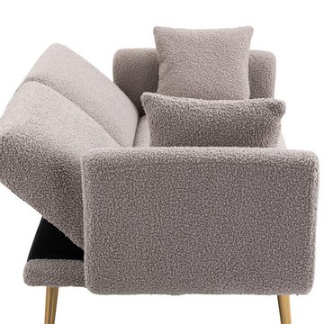 Powerwill Schlafsofa 3-Sitzer-Designsofa aus weichem Samt, Dreisitzer mit Bettfunktion 1 Teile, Stabile Metallbeinstütze