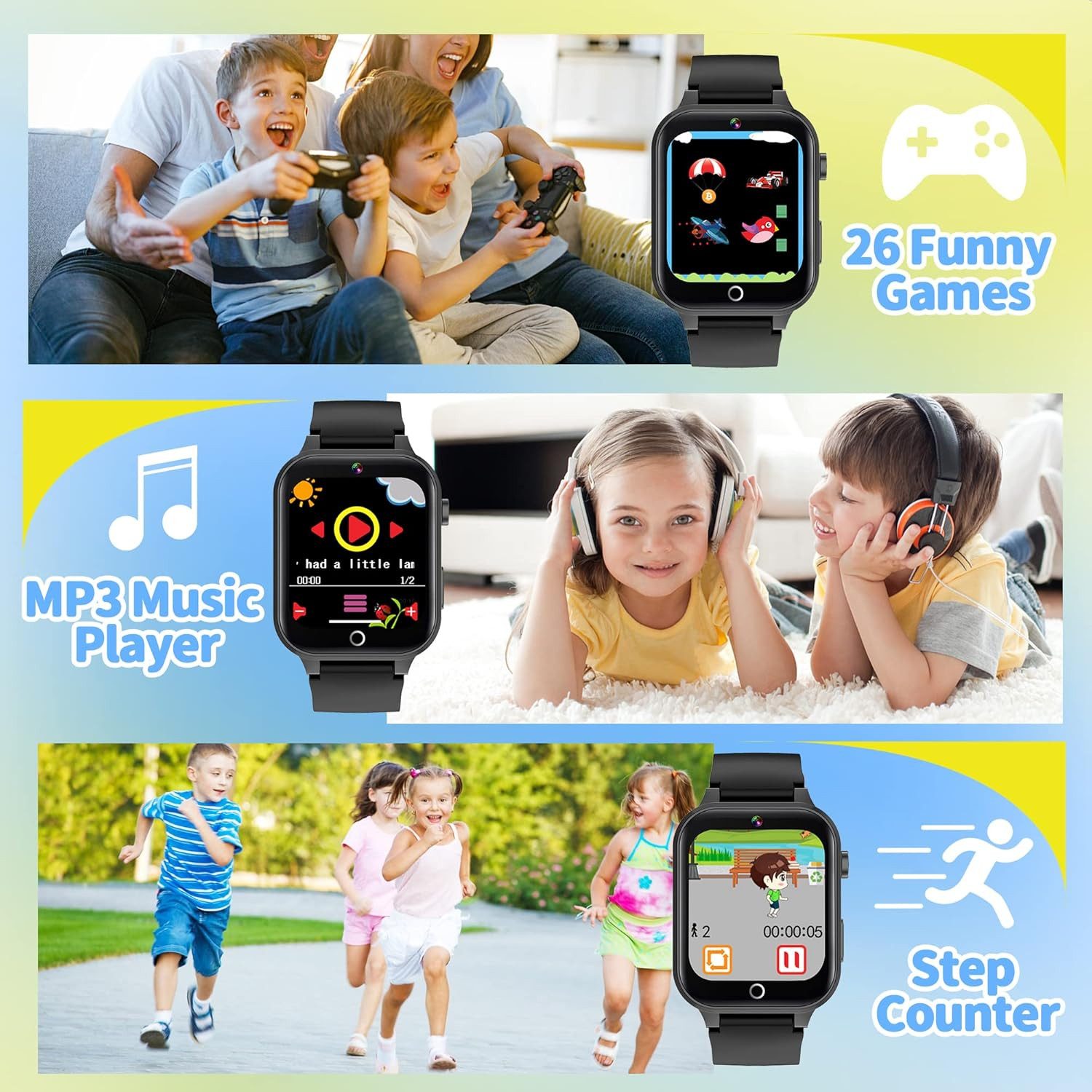 YEDASAH Smartwatch (2,5 cm, sim-karte), Kinder Smartwatch 4G