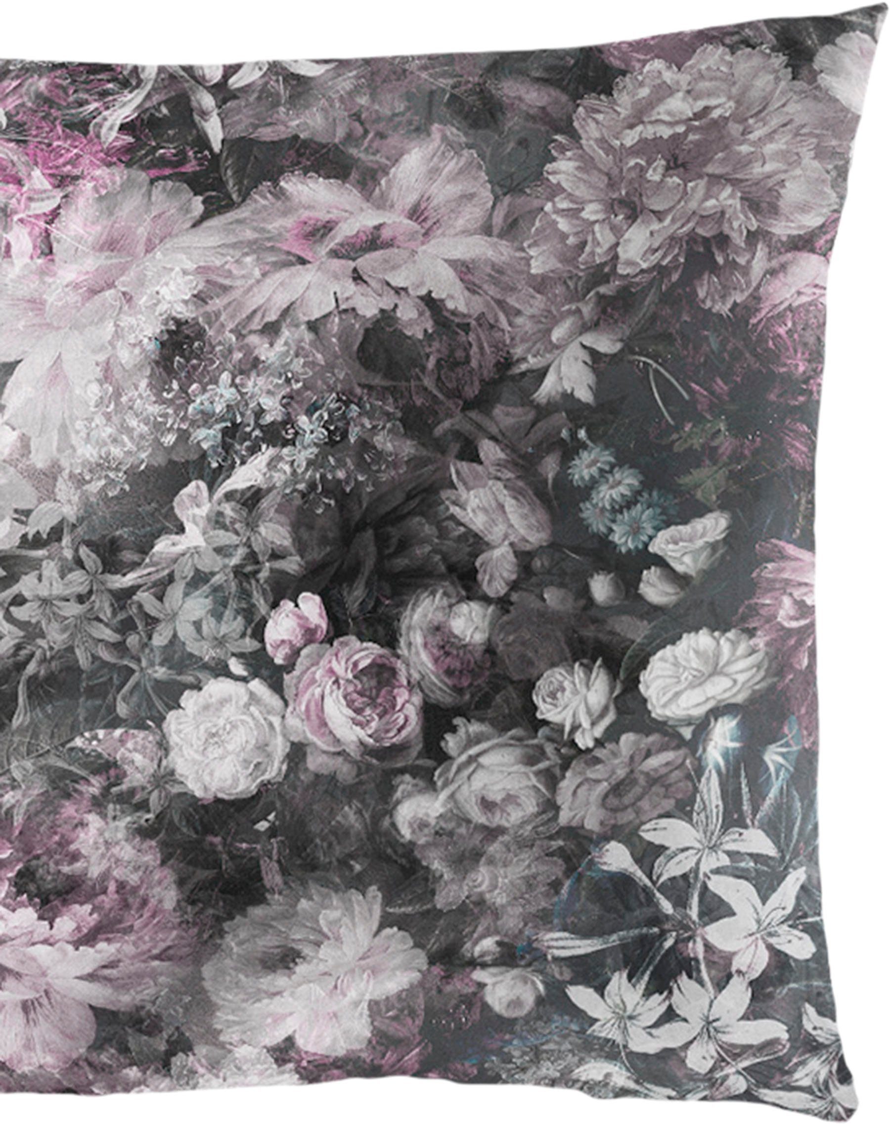 BIERBAUM Bettwäsche Bunte Blumen in Gr. 155x220 cm, Mako-Satin, 2 teilig, Bettwäsche aus Baumwolle, geblümte Bettwäsche mit Wendeoptik – Bild 4 von 5