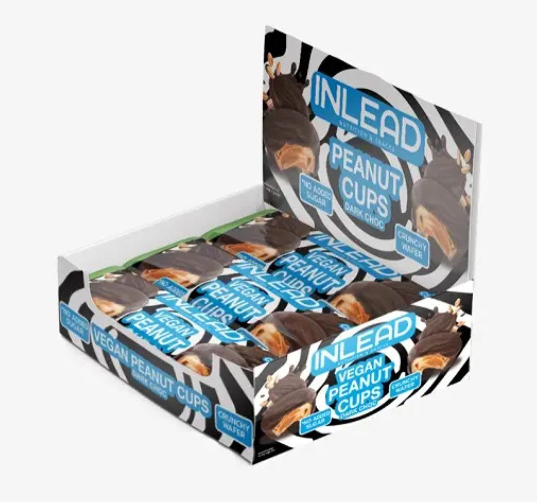 Inlead Nutrition GmbH & Co. KG INLEAD Peanut Cups - Karton 15x50g Snacks vegan Riegel / Waffelbecher mit Füllung, 15 er Packung à 15 St., 750 g, auch in vegan erhältlich