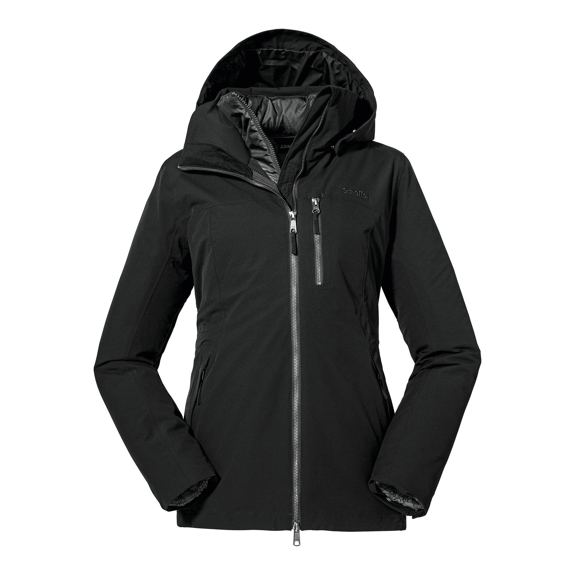 Schöffel 3-in-1-Funktionsjacke Krakau L für Damen, atmungsaktiv, 10.000mm Wassersäule