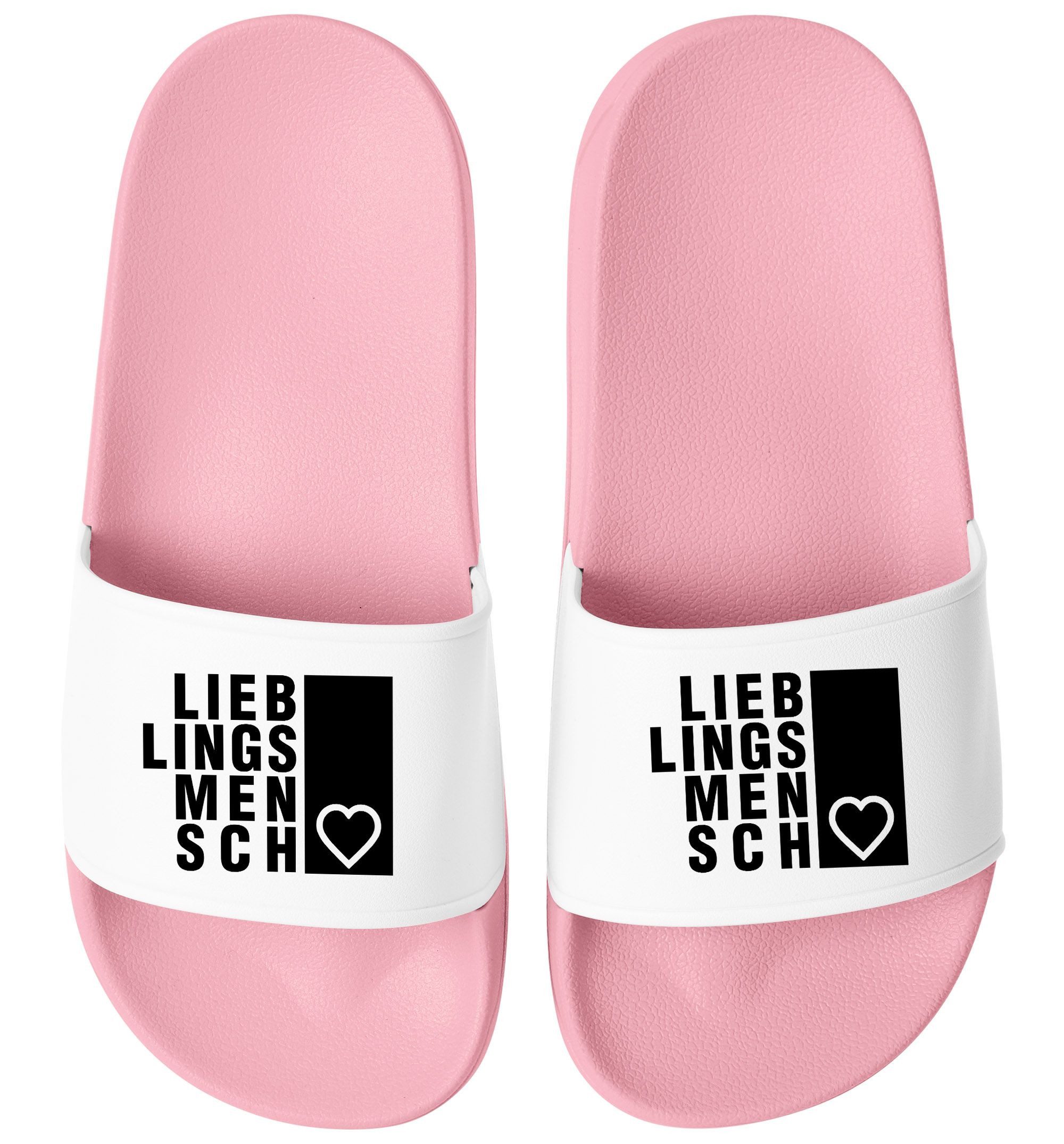 Badeschlappen mit Spruch Lieblingsmensch Badelatschen Unisex Herren Badesandale