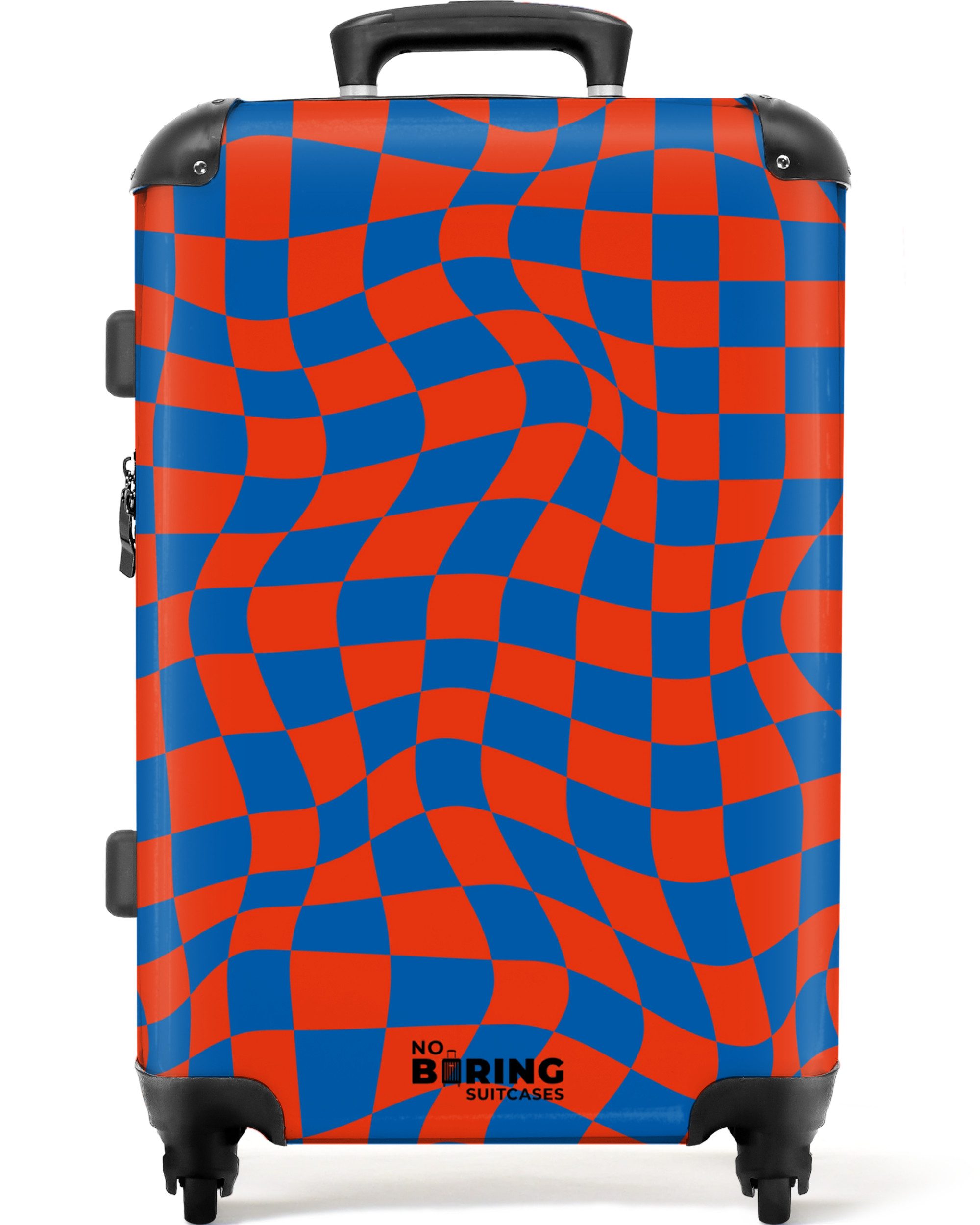 NoBoringSuitcases.com© Hartschalen-Trolley Gewellter rot-blau karierter Dru günstig online kaufen