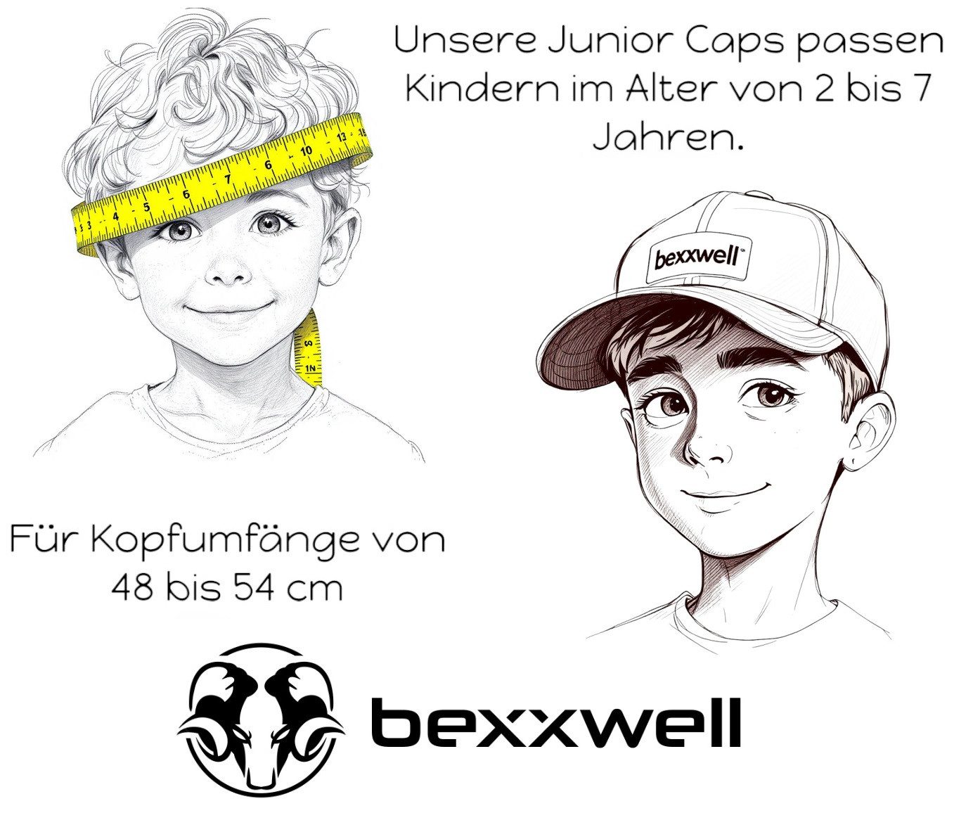Bexxwell Snapback Cap Frechdachs für Kinder (2 bis 7 Jahre, optimale Passform)