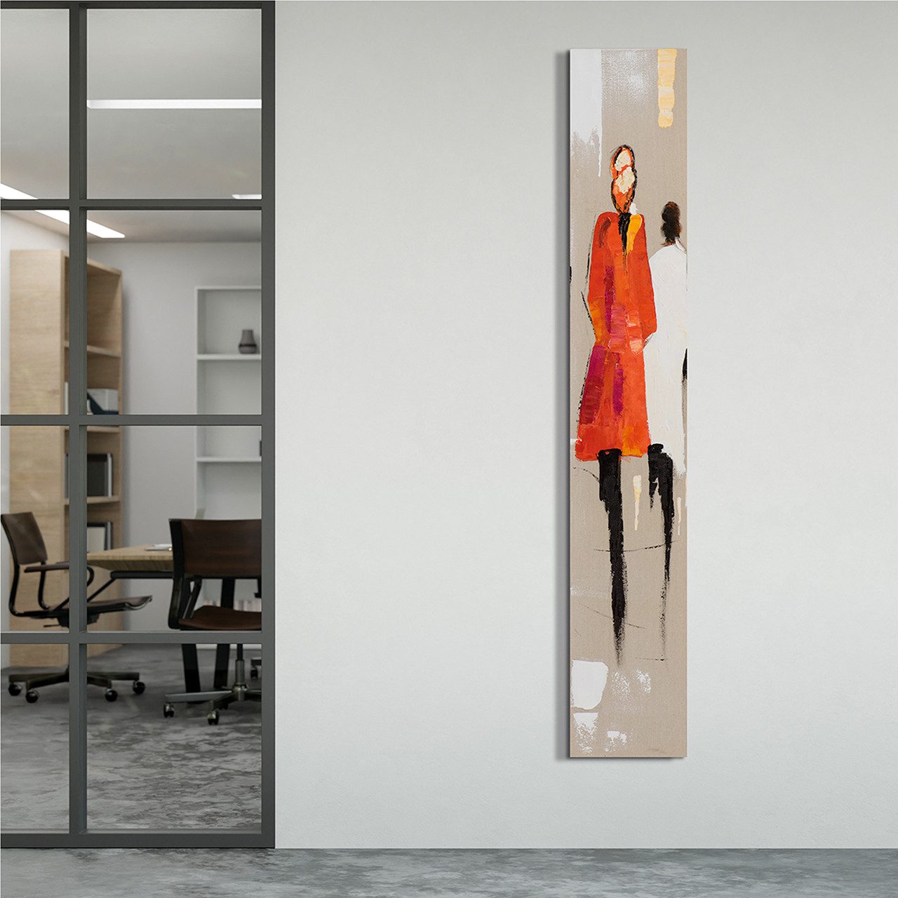 ArtUniverse Gemälde Farbenfreudige Modenschau 25 x 150 cm, Menschenmotiv