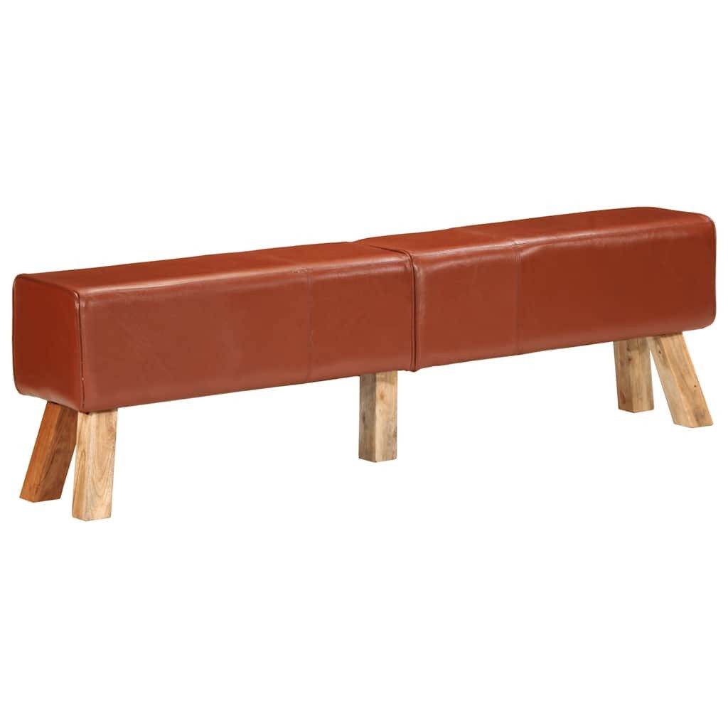 vidaXL Essbank Bank Turnbock-Design Braun 160 cm Echtleder