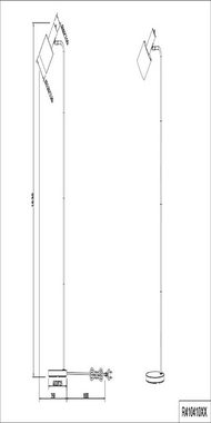 TRIO Leuchten Stehlampe Adam, Ein-/Ausschalter, ohne Leuchtmittel, warmweiß - kaltweiß, Stehleuchte 153cm, exkl 1xE27 max 10W, Kippschalter am Metallschirm