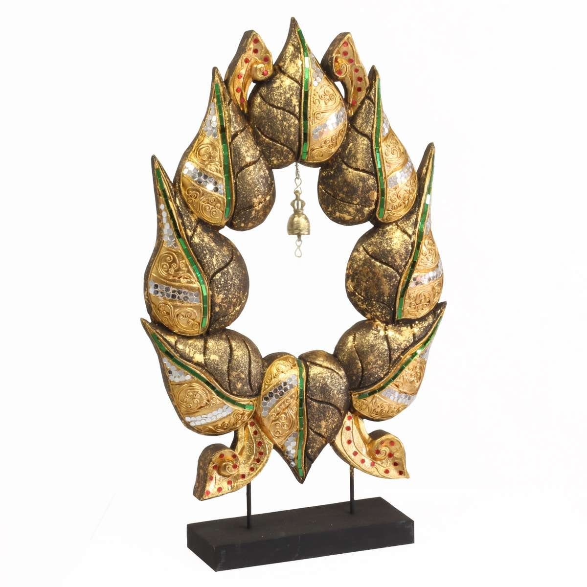 Oriental Galerie Dekofigur Skulptur im (1 Handarbeit traditionelle mit Sockel Ursprungsland Herstellung St), in Blätterkranz