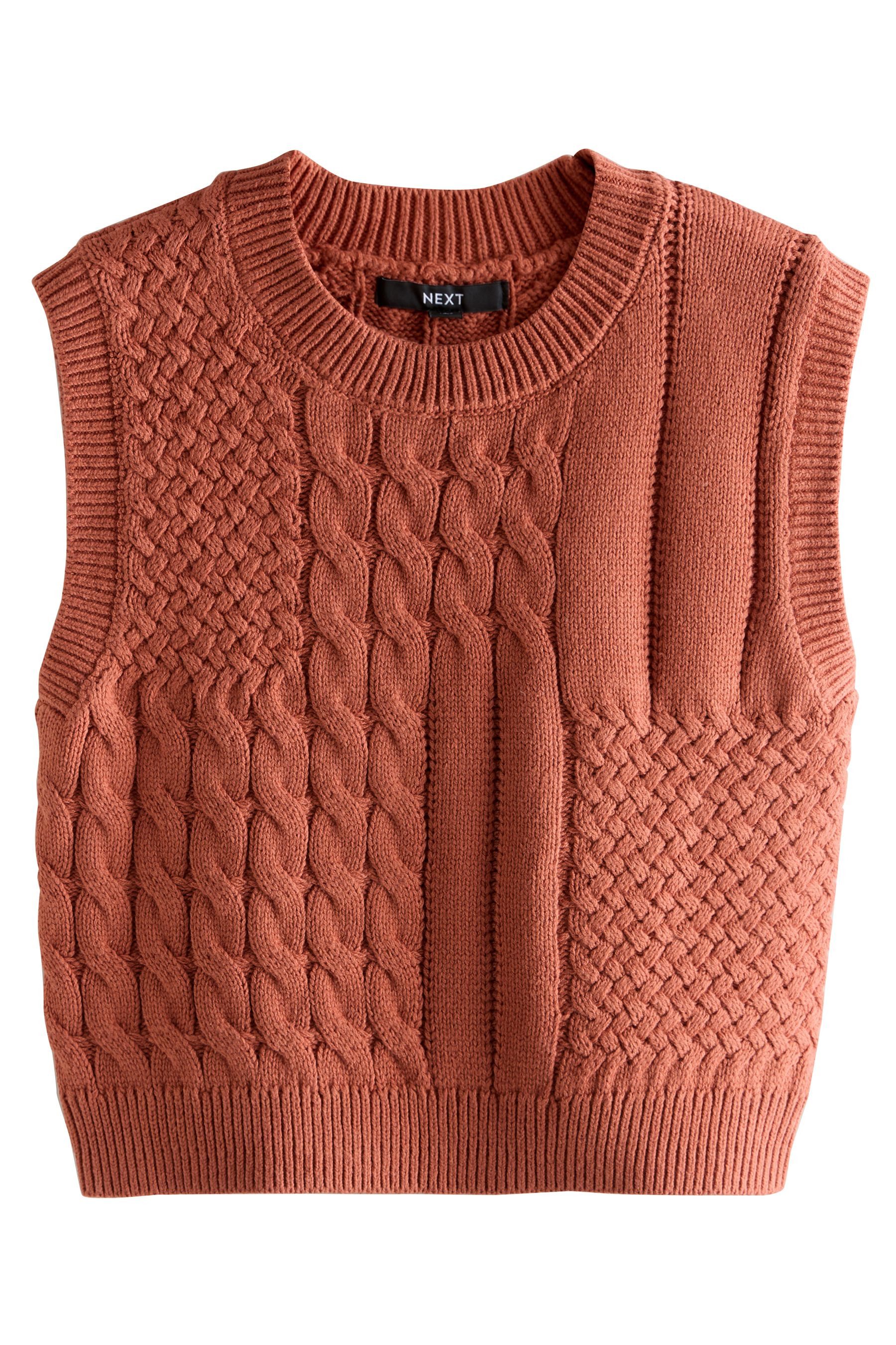 Stricktop Tanktop mit Zopfmuster