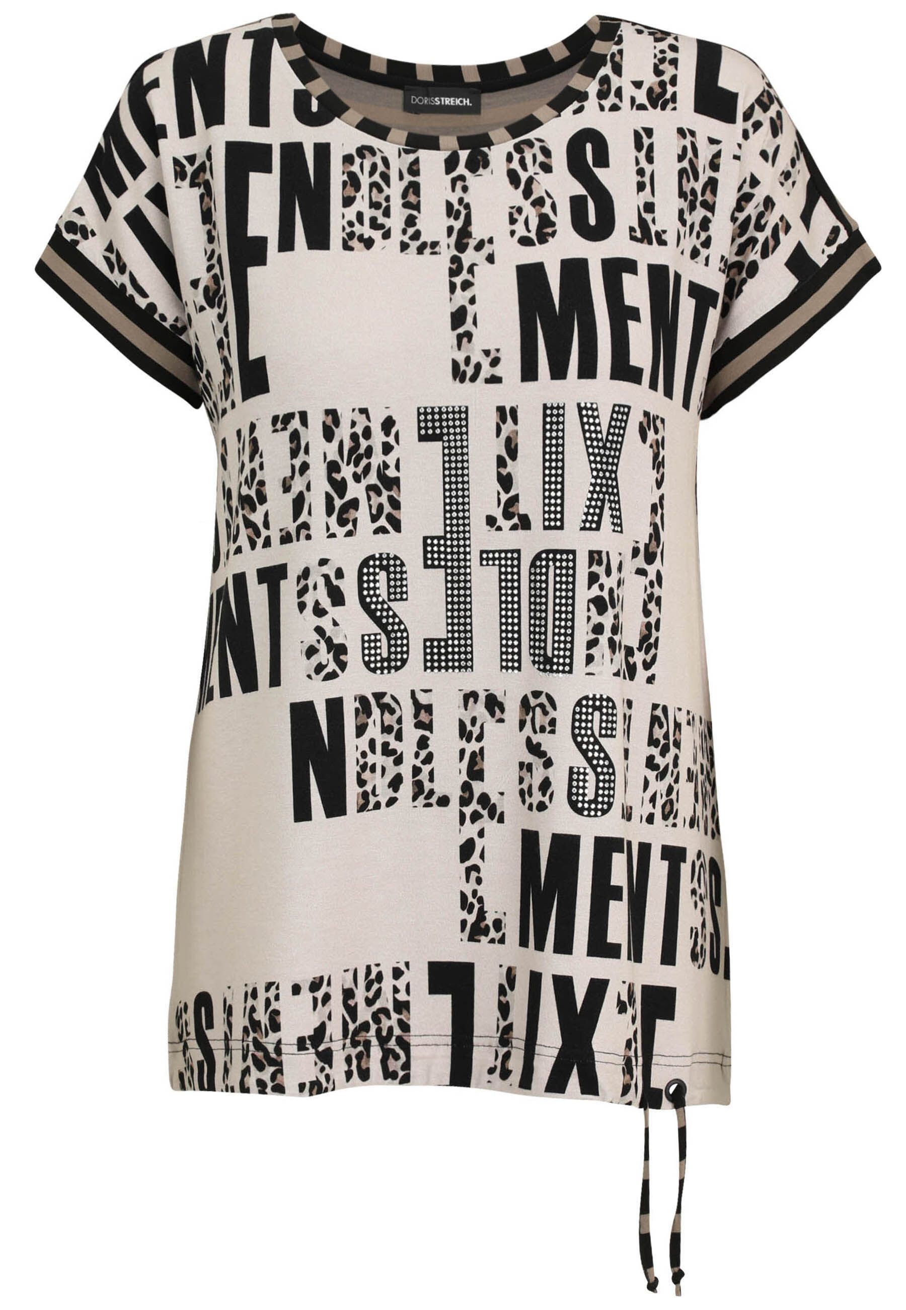 Doris Streich Rundhalsshirt (1-tlg) mit Leo-Wording-Print