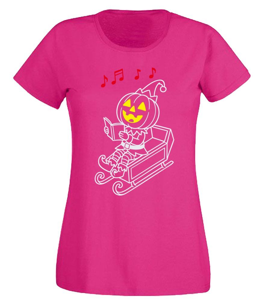 T-Shirt Kürbis-Santa auf einem Schnitten
