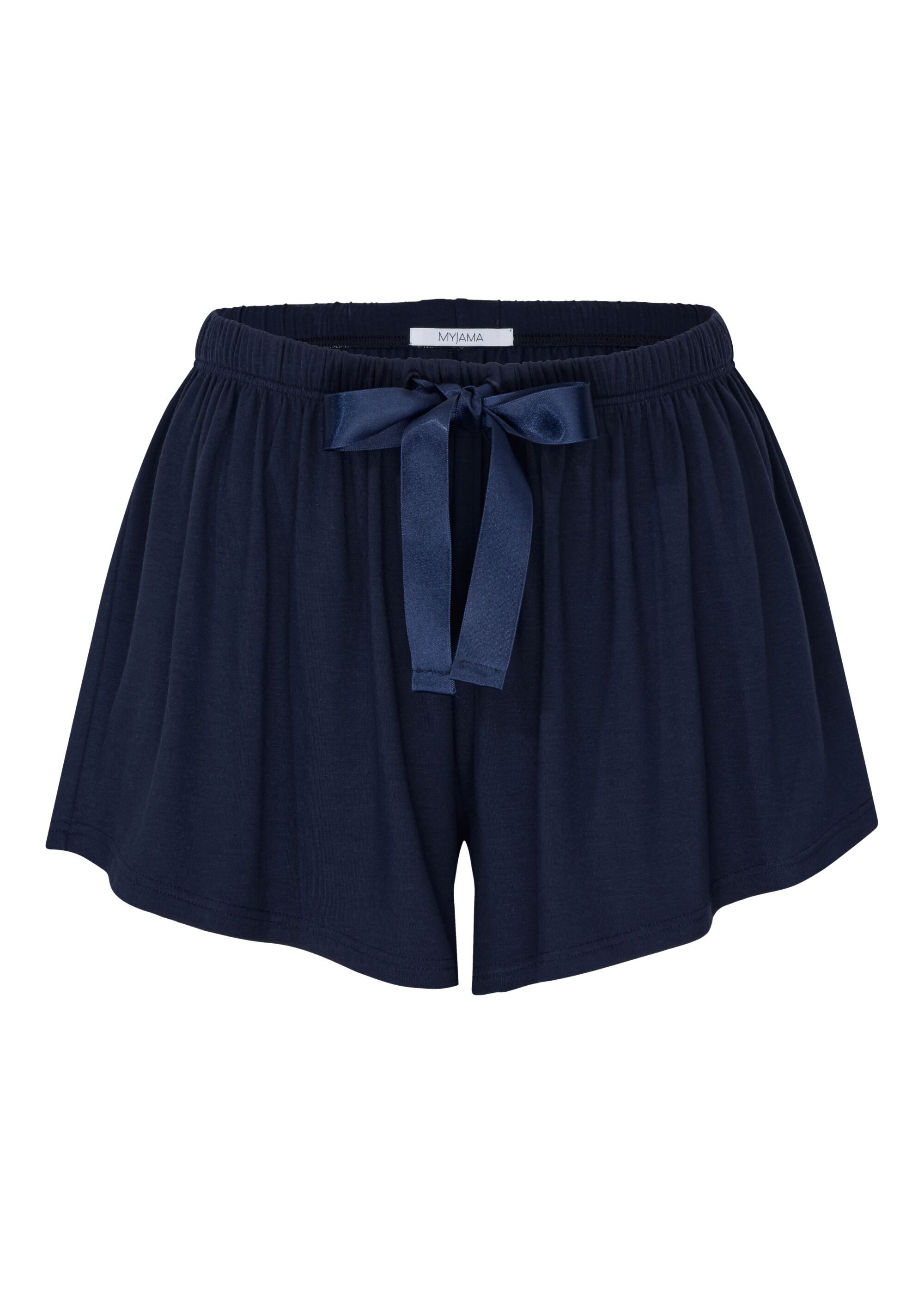 MYJAMA Pyjamashorts Bella mit Satinband