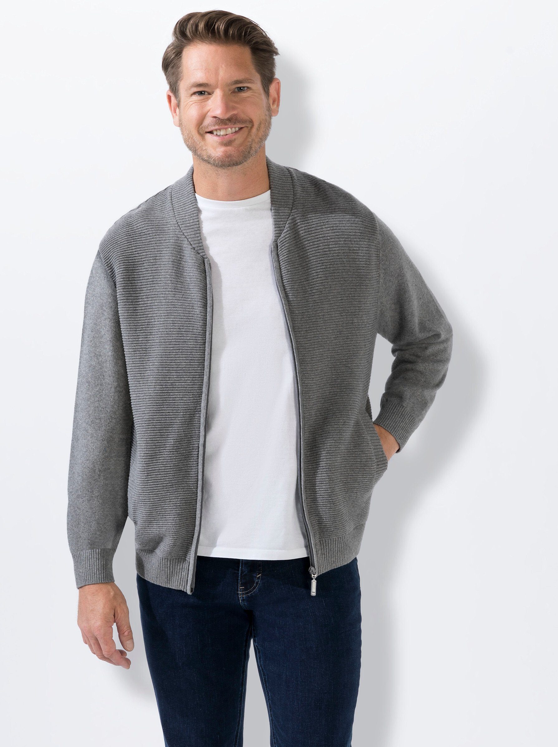 WITT WEIDEN Strickjacke grau-meliert