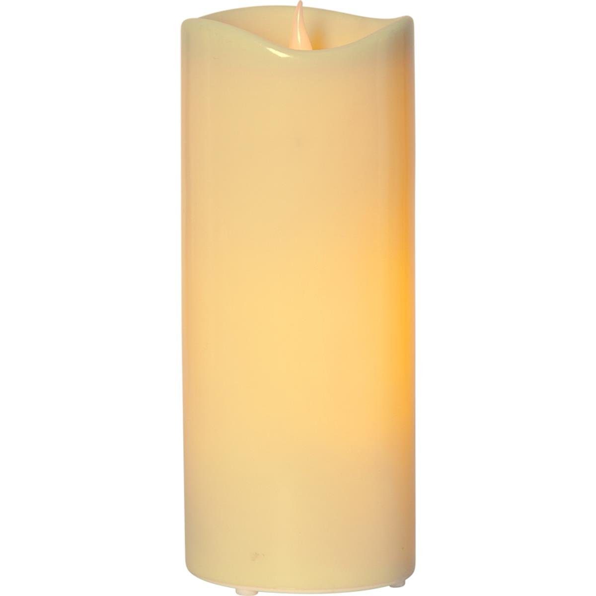 STAR TRADING LED-Kerze Stumpenkerze GRANDE XL Kunststoff flackernd H: 31cm für Außen creme. € 54,99, (€ 54,99 pro 1 Stk).