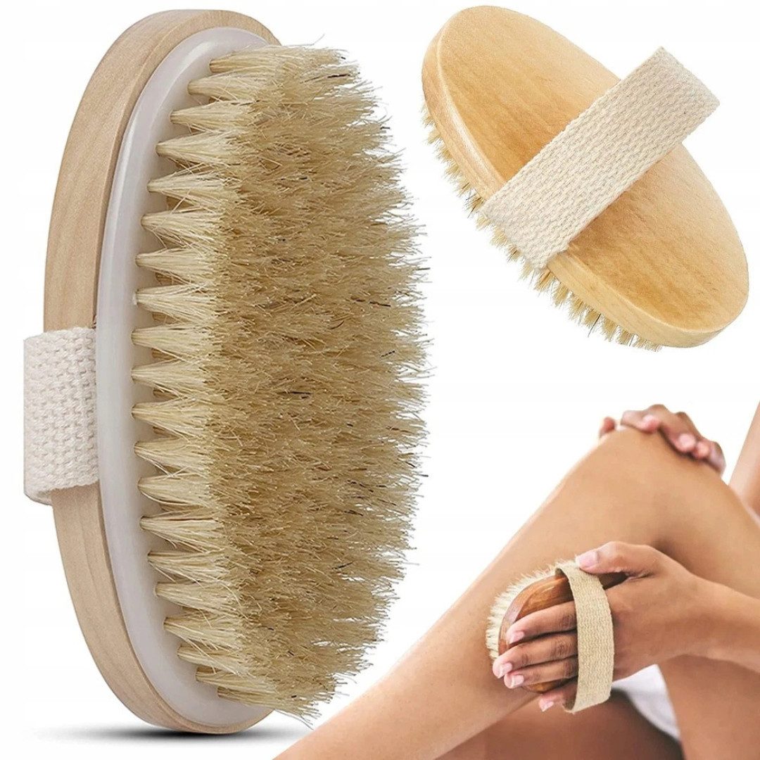 VERK GROUP Körperbürste Trockenbürste Körperbürste Naturborsten Holz Massagebürste Braun, 1-tlg.