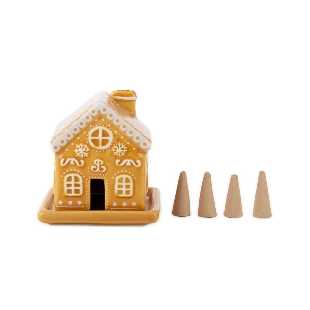 GIFT REPUBLIC Räucherhaus Lebkuchenhaus inkl. 4 Kegel, (1 St), ca. 5,5 x 6 x 7,5 cm