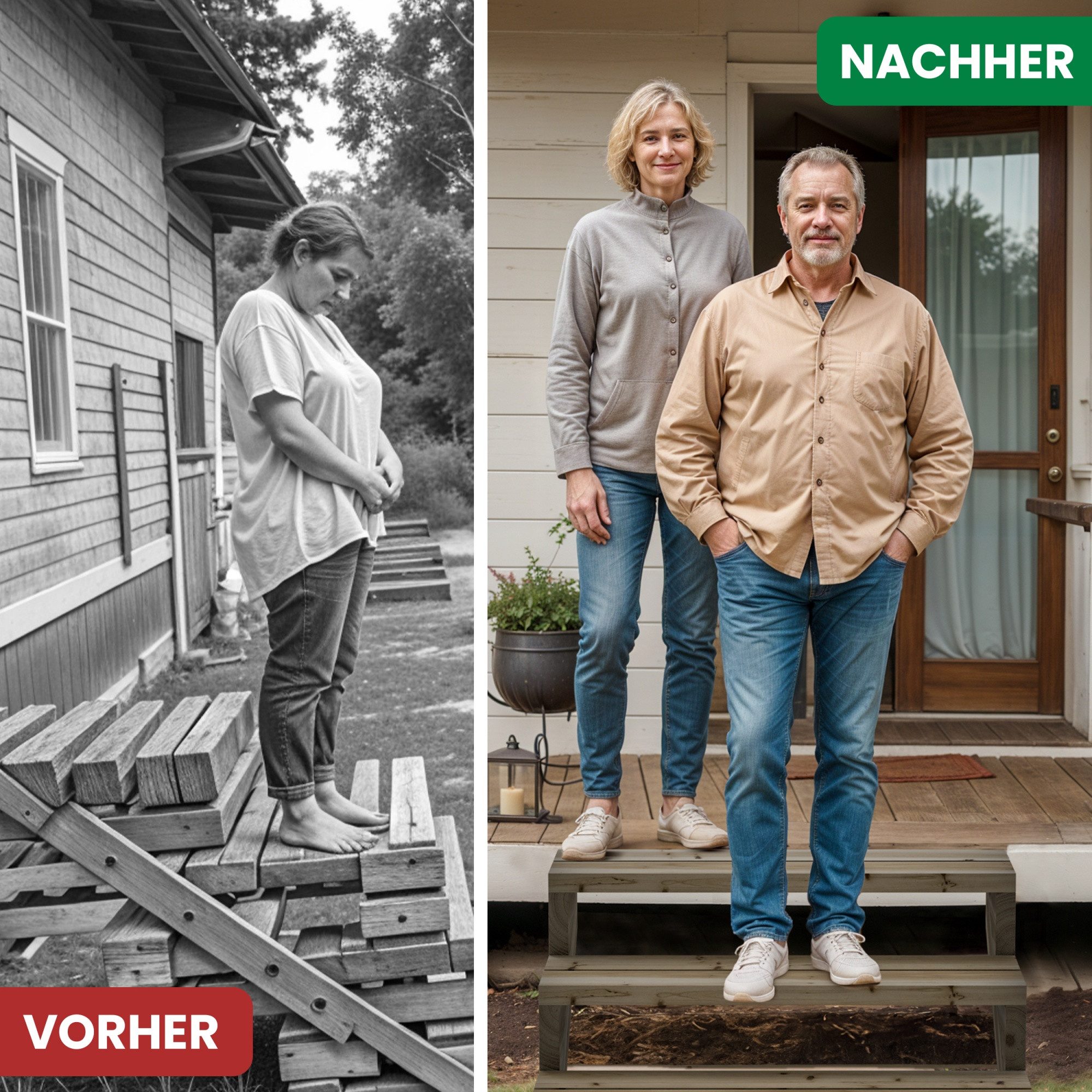 Gartenwelt Riegelsberger Außentreppe Terrassentreppe Kiefer kesseldruckimprägniert Treppe mit Stufen Wangen – Bild 5 von 5