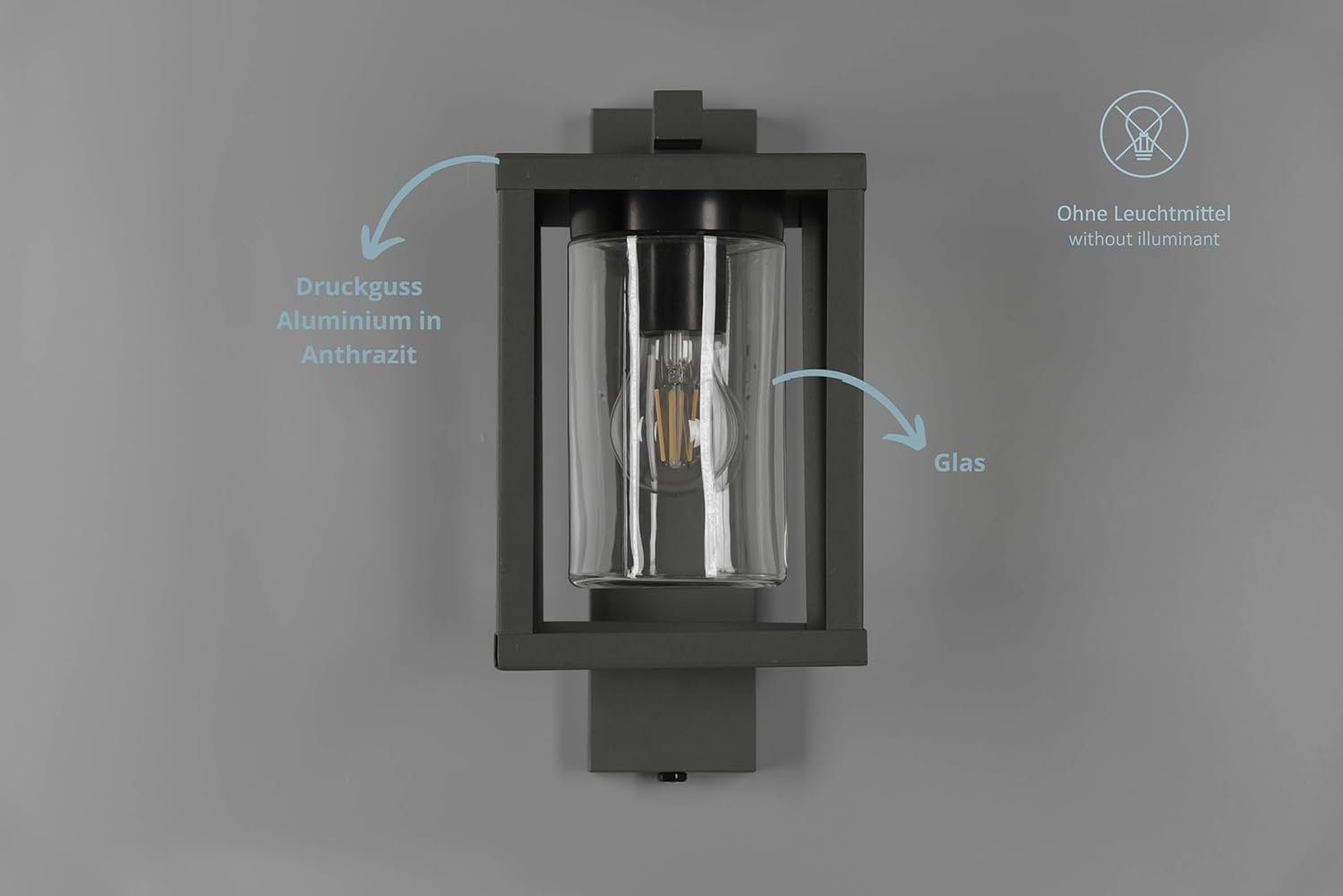 lightling Außen-Wandleuchte Luna, ohne Leuchtmittel, moderne Außenlampe mit günstig online kaufen