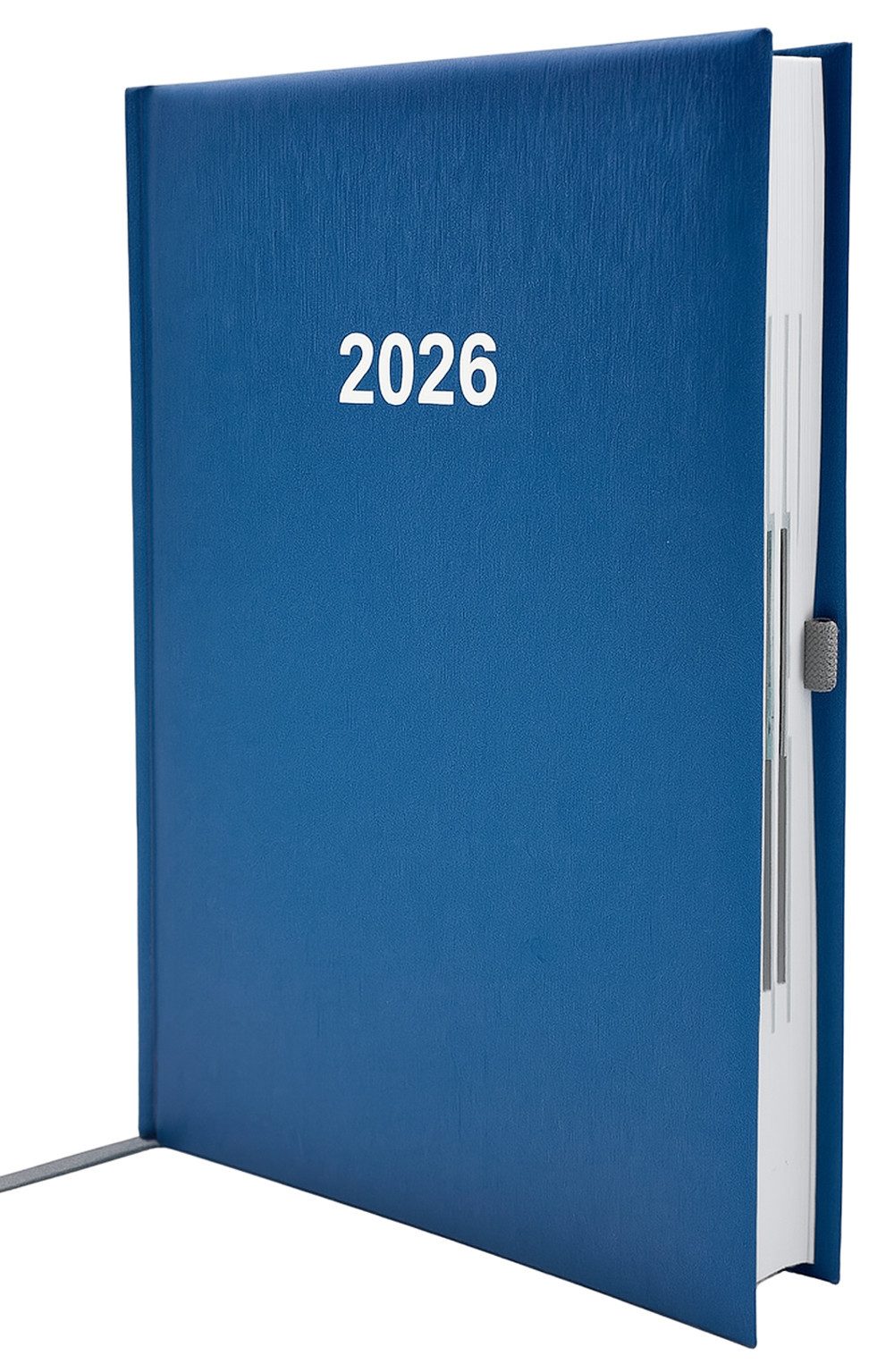 ADINA Buchkalender 2026 ADINA Buchkalender Chefplaner A5 blau-metallic 1 Tag 1 Seite