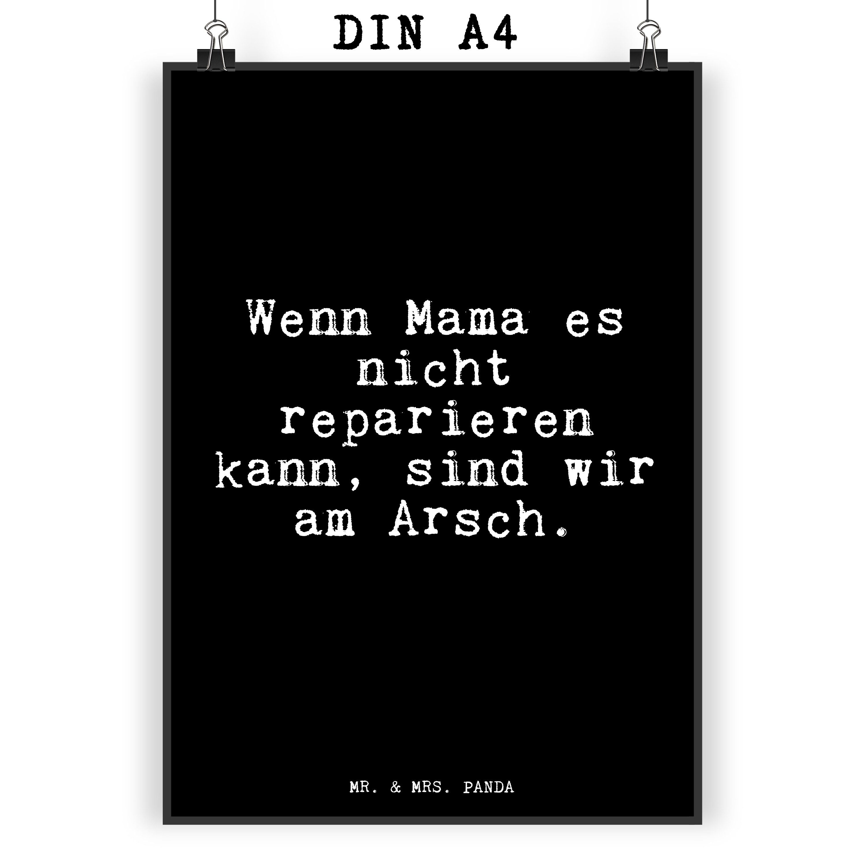 Mr. & Mrs. Panda Poster »Wenn Mama es nicht... Schwarz Geschenk