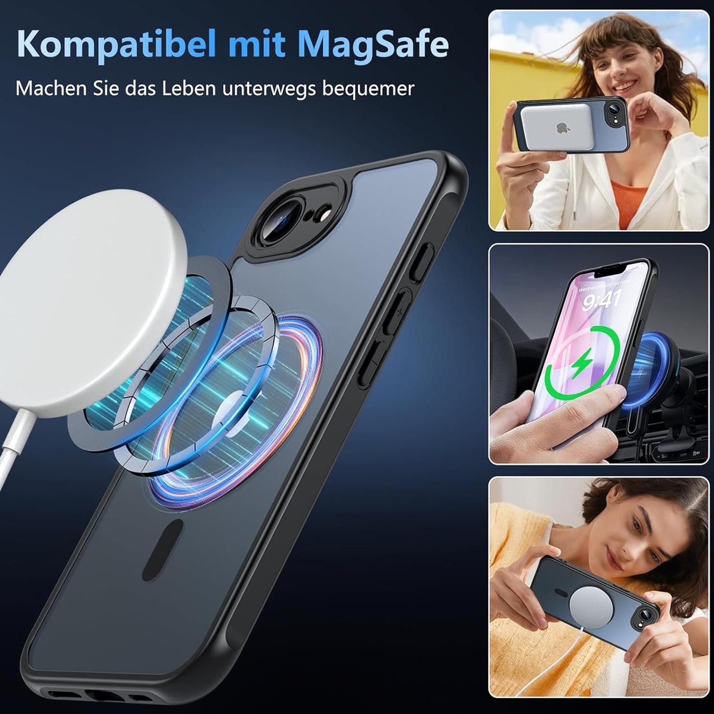 CoolGadget Handyhülle für Apple iPhone 16e 6,1 Zoll, Kamera Schutz Hülle Silikon Hard Case Schutzhülle für Magsafe Zubehör – Bild 4 von 5