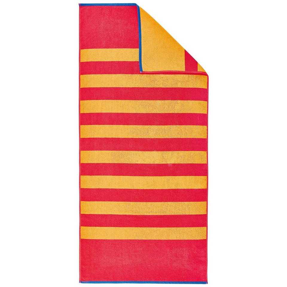 Dyckhoff Strandtuch Liegetuch 'Stripes' 80 x 180 cm Rot, gefertigt aus 100  % Baumwolle