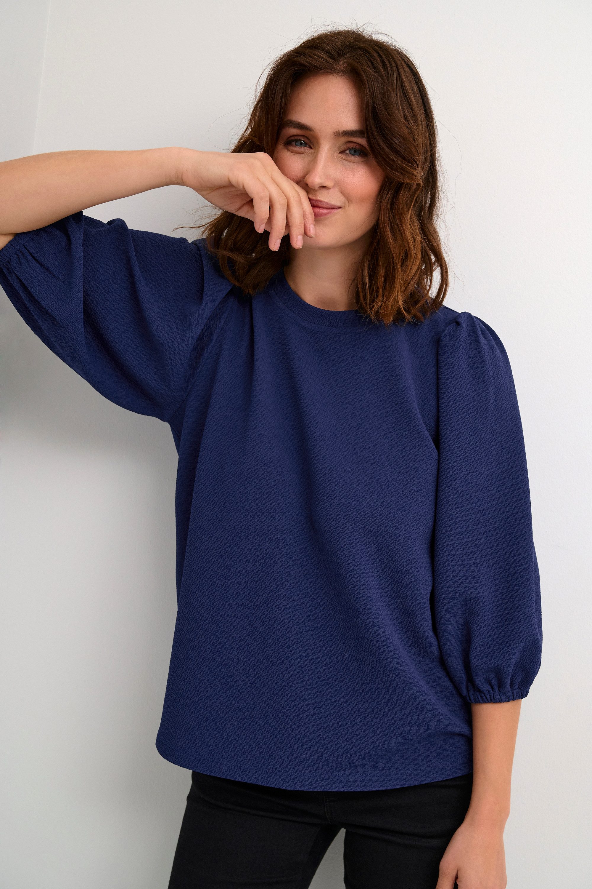 KAFFE Langarmbluse Langarm-Shirt KAjanne