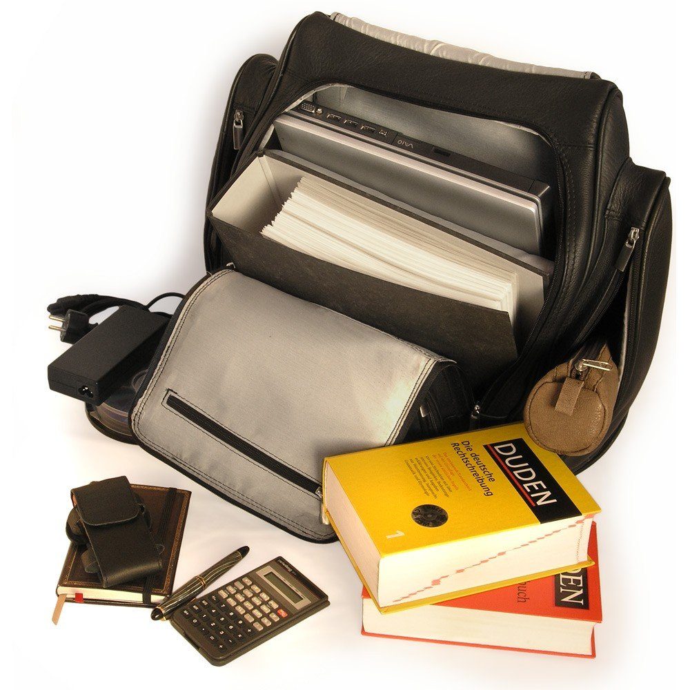 Schwarz Jahn-Tasche Großer Lederrucksack Laptop-Rucksack XL 709 Jahn-Tasche / Gr. Notebookrucksack