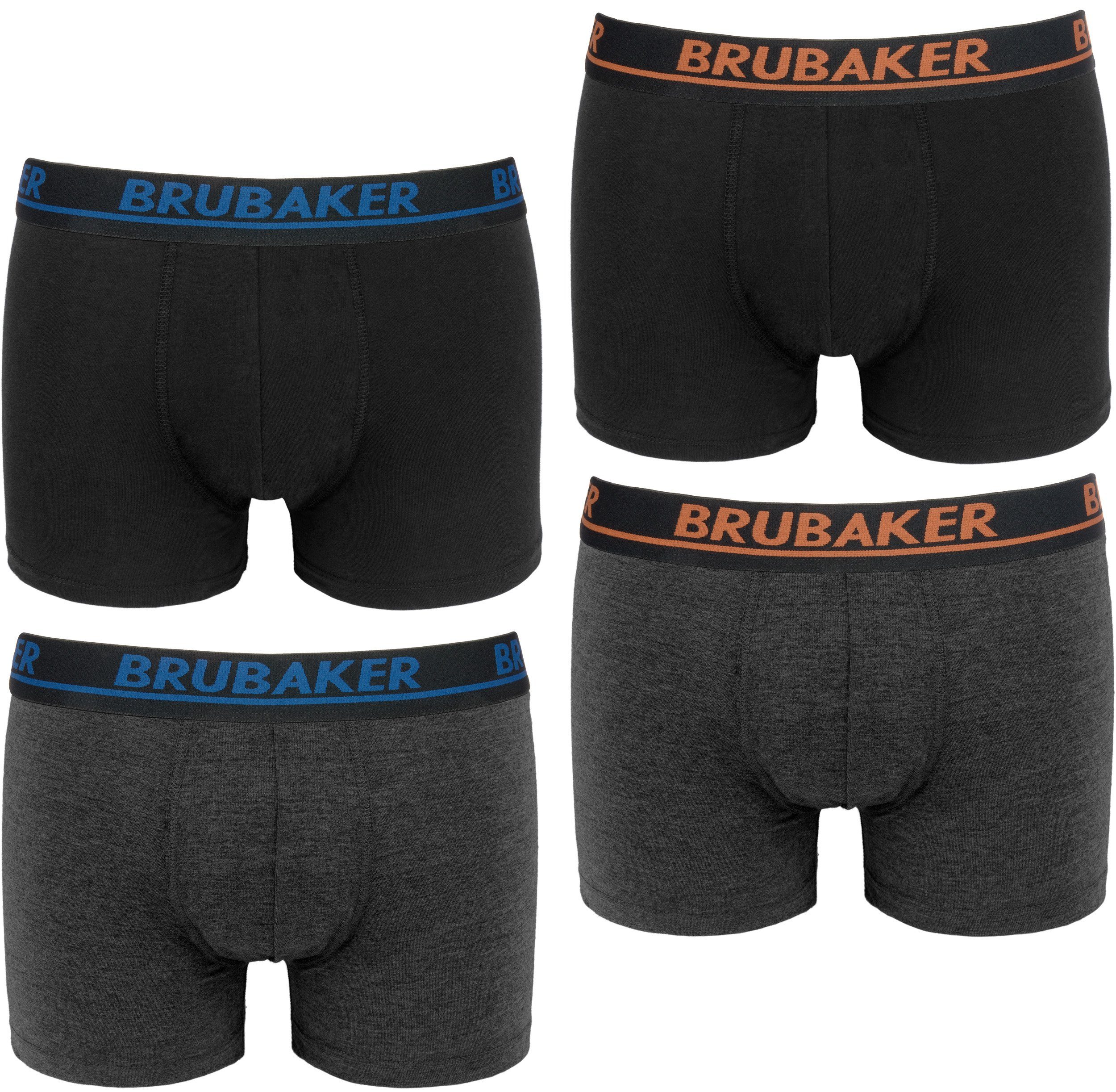 BRUBAKER Boxershorts »4er Pack Herren Unterhose - Atmungsaktiv ohne  Eingriff - Retroshorts« (Set, 4-St., 4er-Pack) Retro Männer Unterwäsche aus  Baumwolle