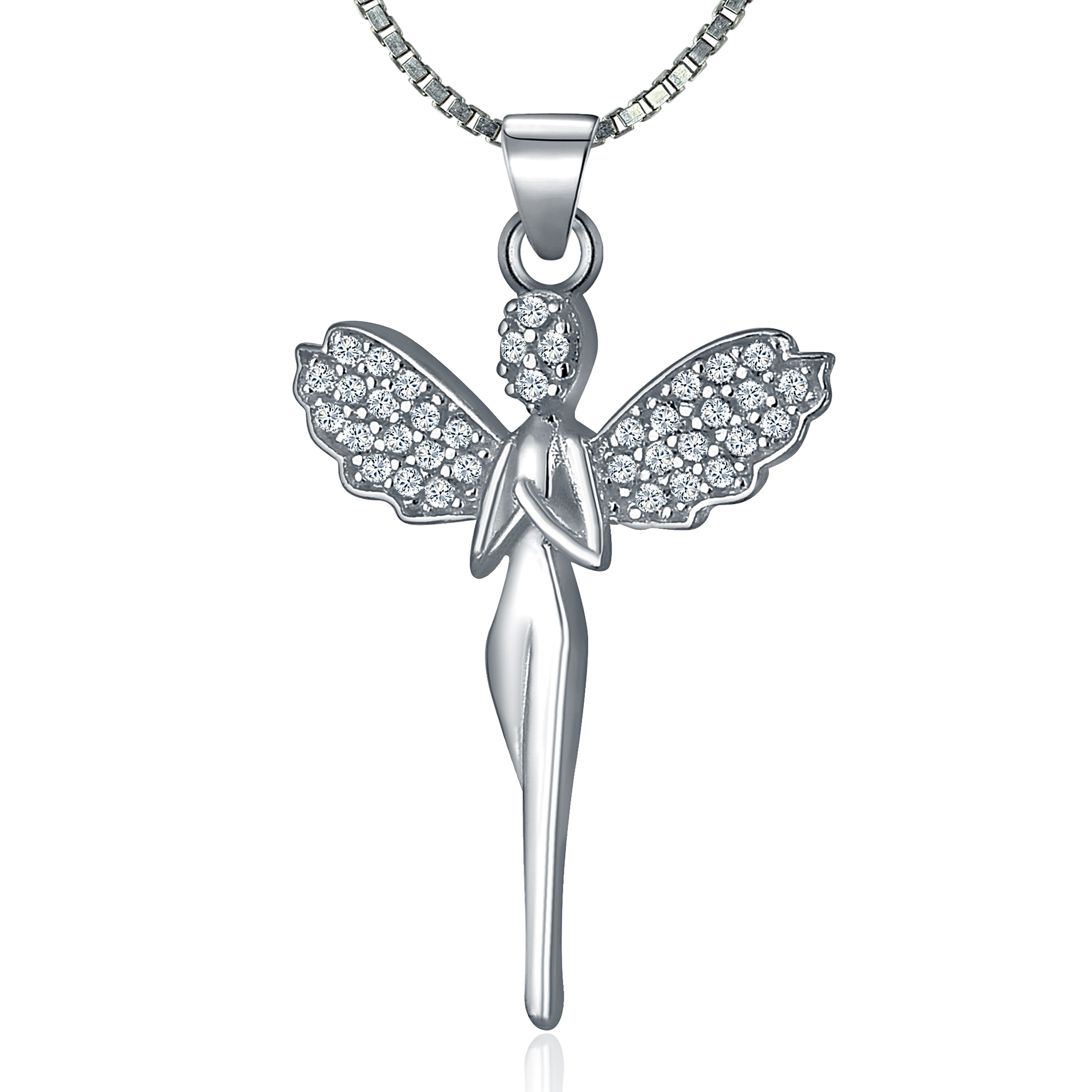 NAHLE Kette mit Anhänger Silberkette 925 Glücksfee Engel Silber Schutzengel günstig online kaufen