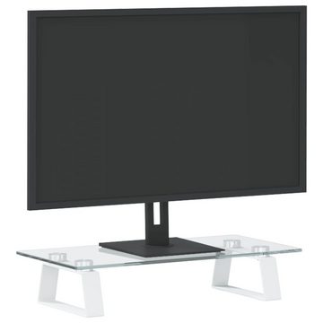 vidaXL Monitorständer Weiß 40x20x8 cm Hartglas und Metall Monitor-Halterung