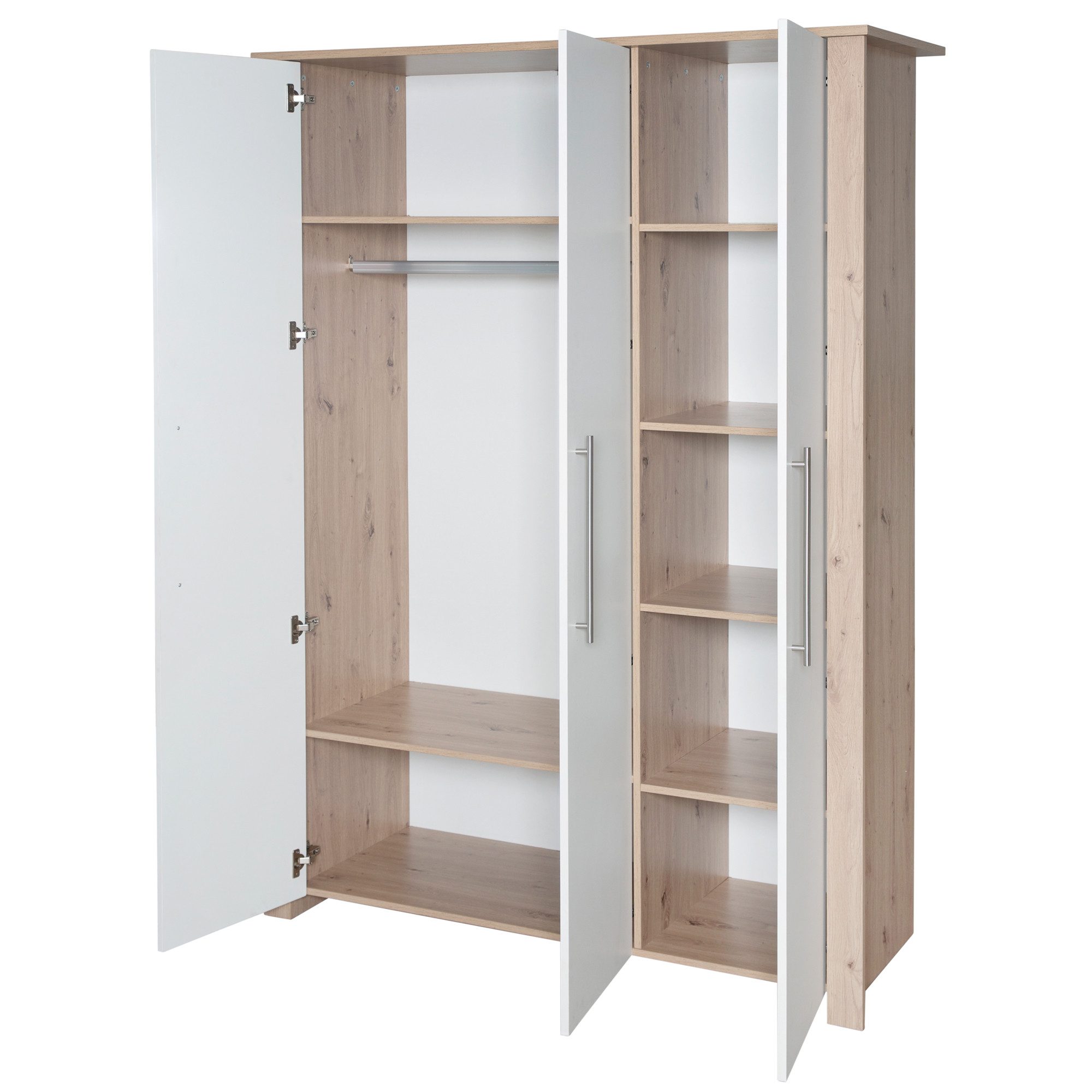 roba® Babyzimmer-Komplettset Malo 3-teilig, (Set, Kinderbett 70 x 140 cm, Wickelkommode, Kleiderschrank), aus Holz mit Metallgriffen – Bild 4 von 5