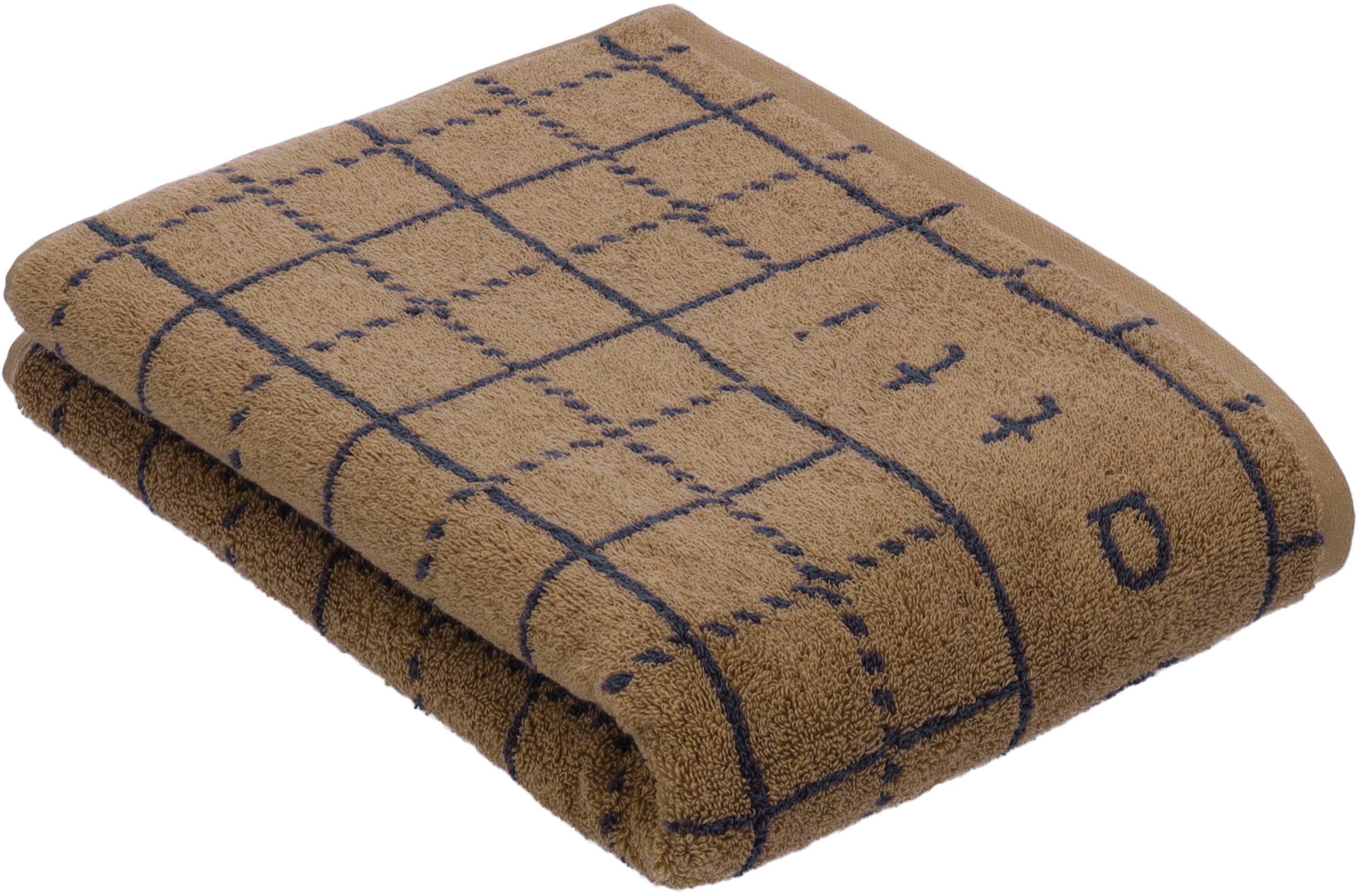 bugatti Badetuch Perezzi, Walkfrottier (1-St), Jacquard in smartem Karolook