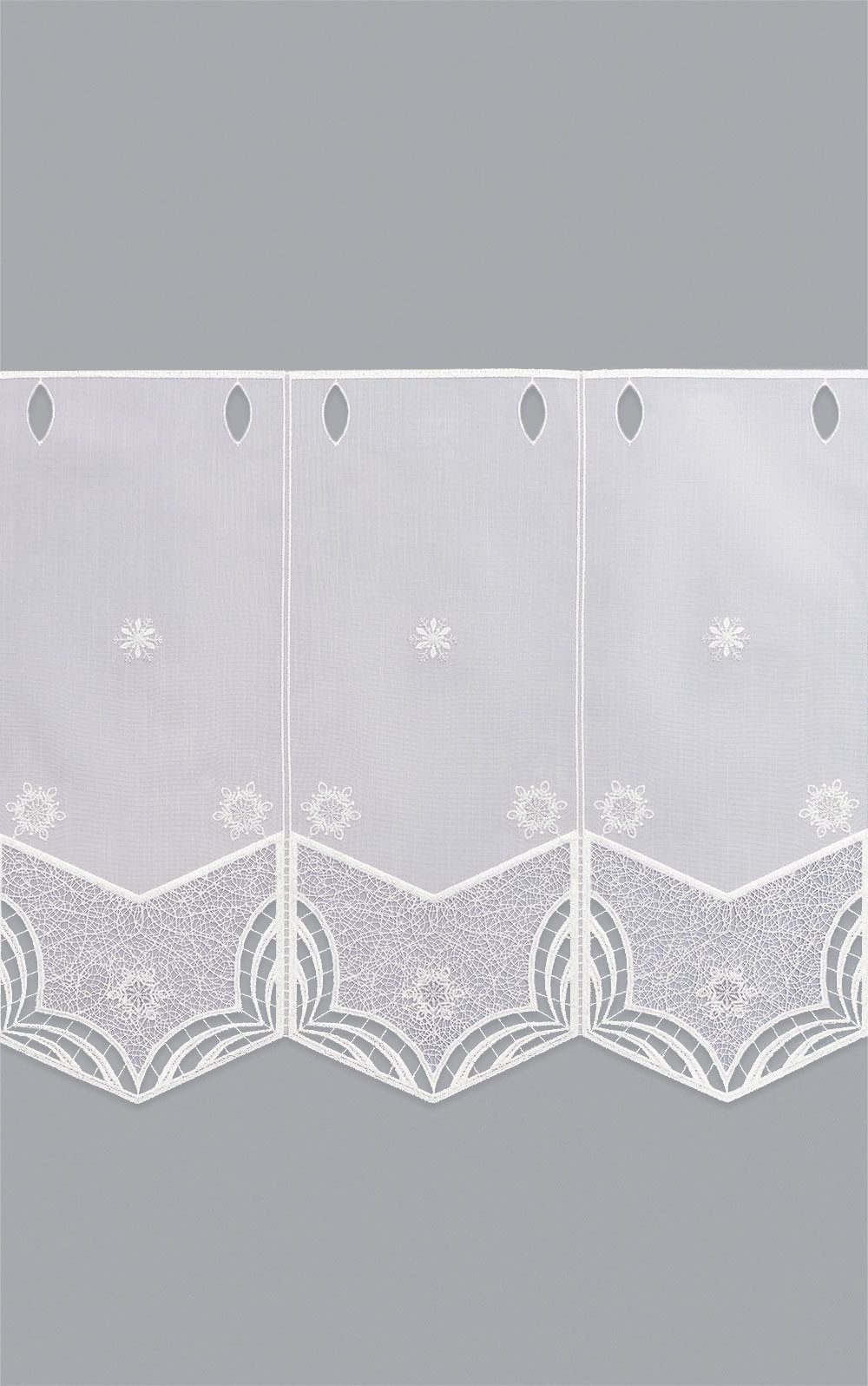 Plauener Spitze® Scheibengardine Schneeblumen (1 St), transparent, HxB 40x48cm