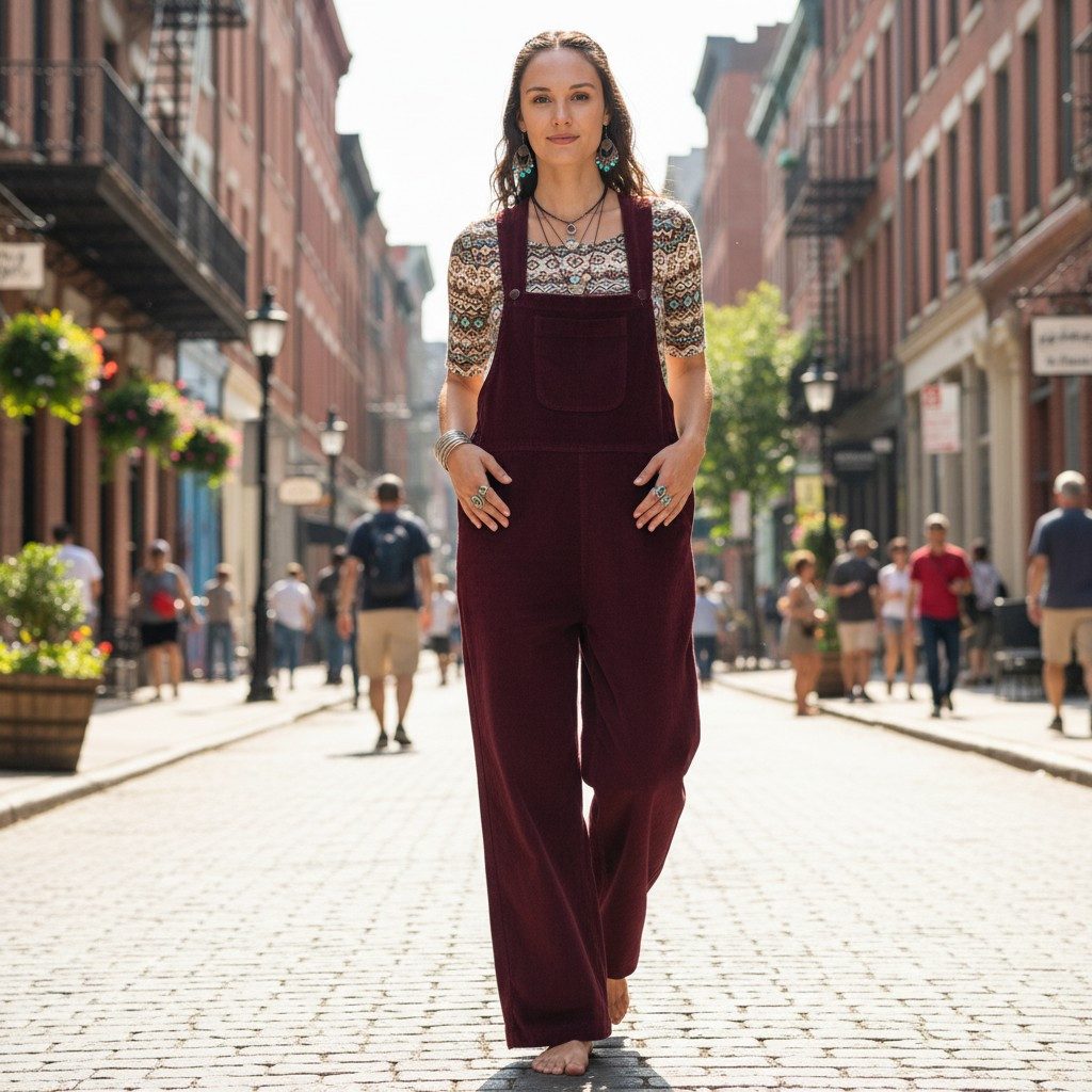 Guru-Shop Relaxhose Cord-Latzhose, Boho Hose, Jumpsuit, Overall -.. alternative Bekleidung