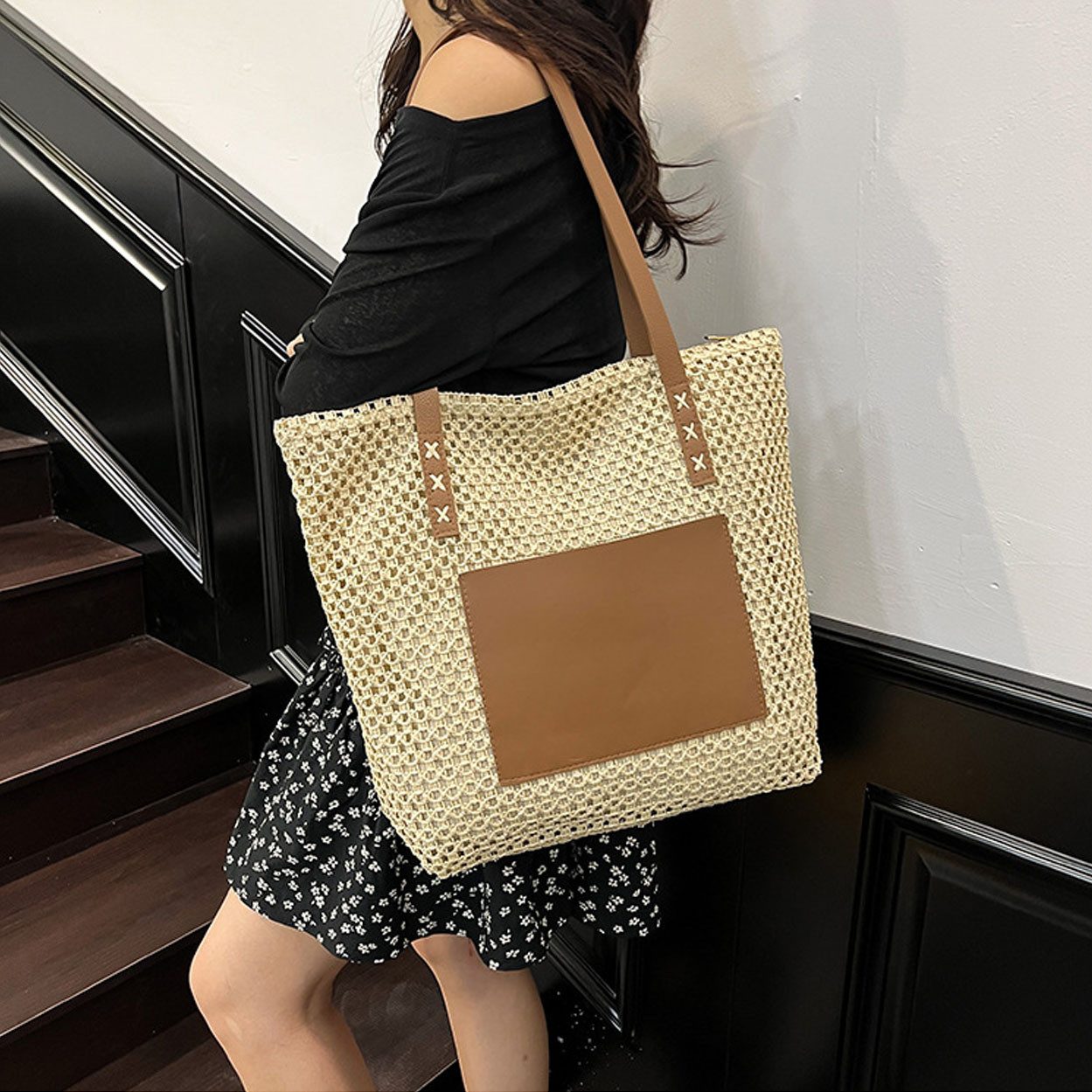 RWEUOQ XL-Strandtasche Women's Straw Bag Strandtasche, günstig online kaufen