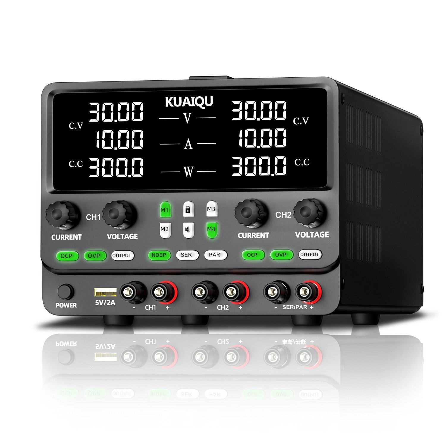 BBG Stromerzeuger DC Netzteil 30V 600W Gleichstrom Stromversorgung 2×10A, schwarzes Metallgehäuse, stabiler 220V DC