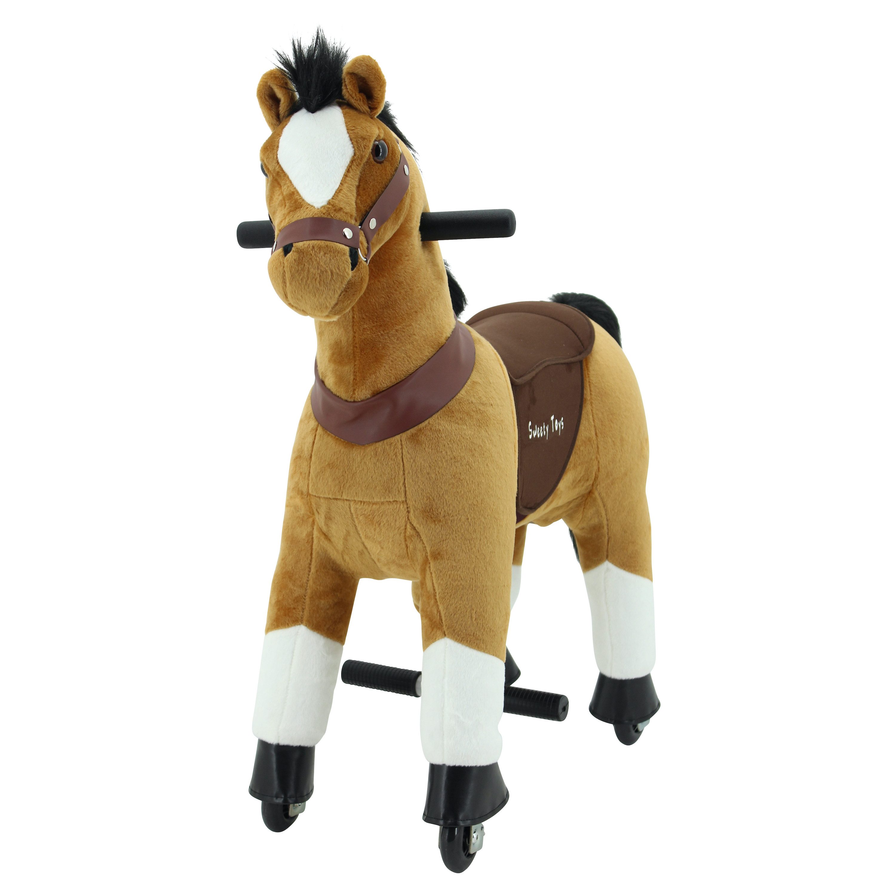 Sweety-Toys Reittier Sweety Toys 7356 Reitpferd BROWNIE auf Rollen für 3 bis 6 Jahre