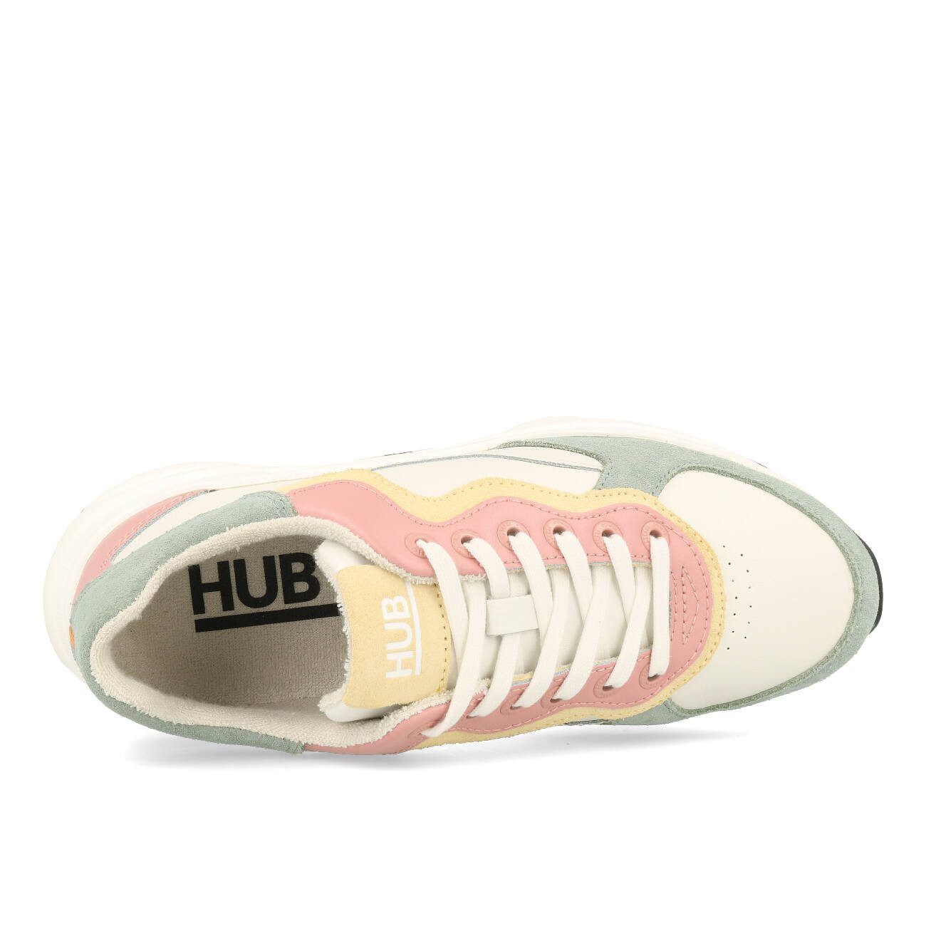 HUB HUB Rock L68 Leather Suede Damen Off White Mineral Pink Black Sneaker
