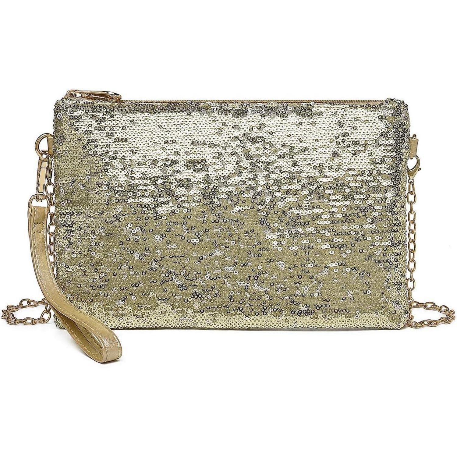 LuxusKollektion Clutch Damen Fashion Pailletten Mini Clutch Tasche mit Kette für Hochzeiten