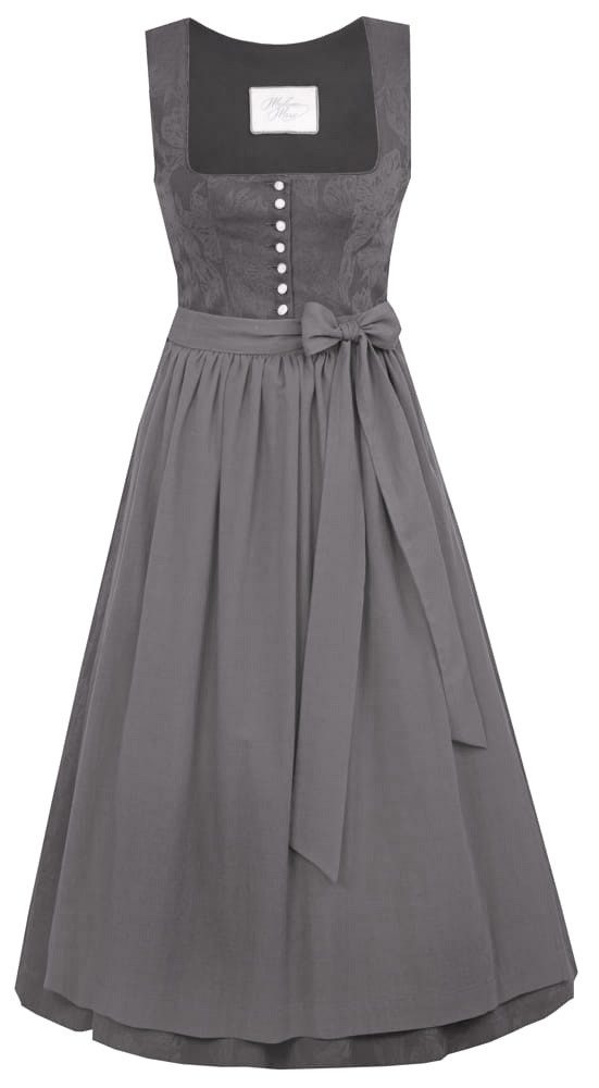 Madame Marie Dirndl Dirndl Lumira 80cm Länge mondgrau