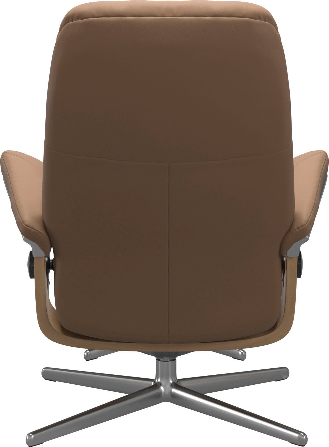 Stressless® Relaxsessel Consul & Base, Größe mit mit (Set, M Eiche Holzakzent mit Hocker), L, Relaxsessel Cross Hocker, S