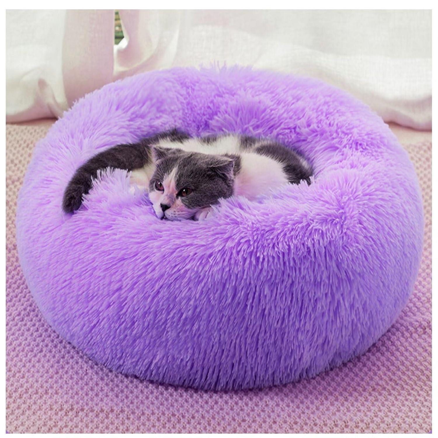 LuxusKollektion Hundebett Hundebett Donut Wolke Lila 40cm