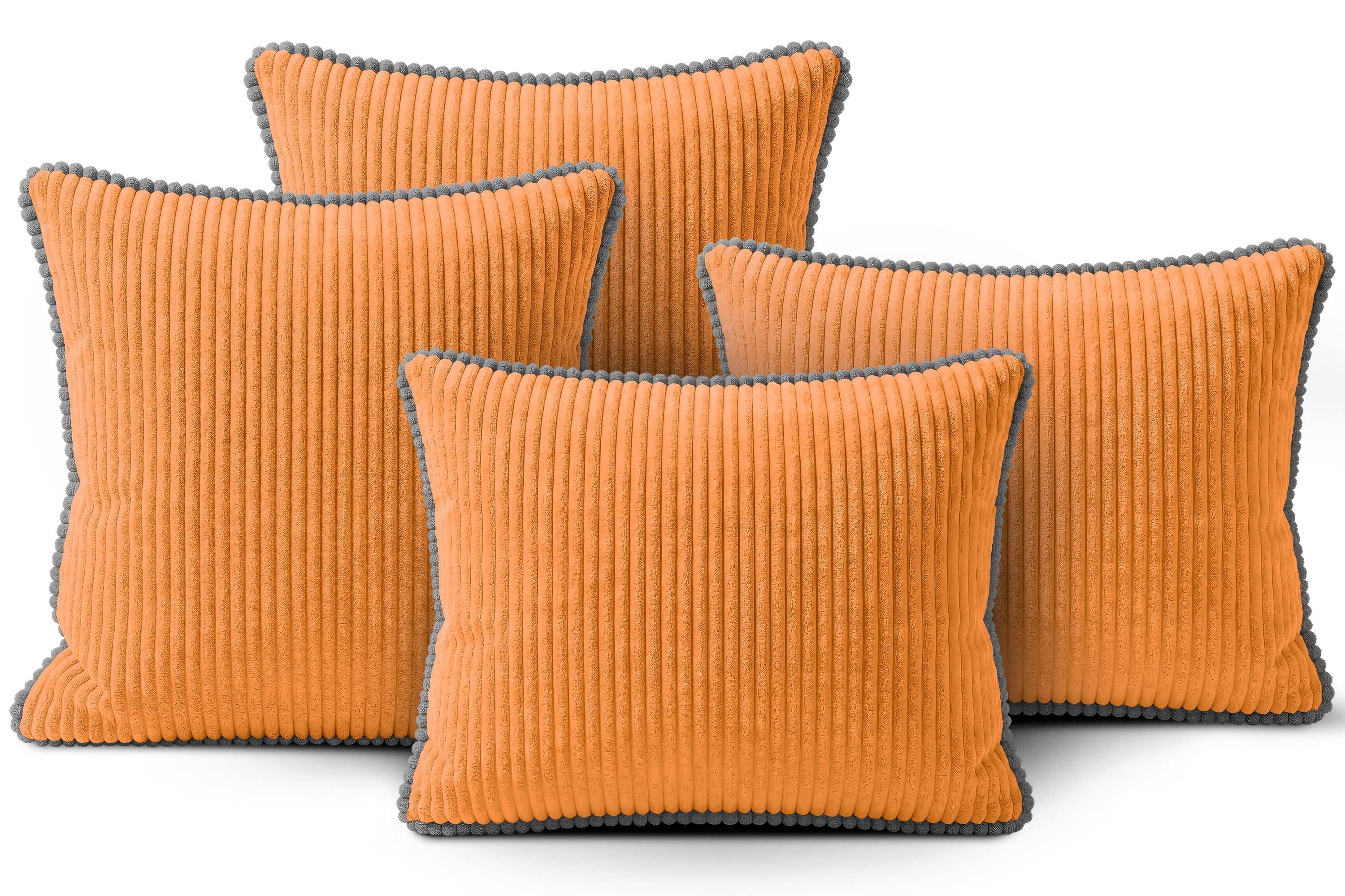 Amilian Dekokissen Sofakissen 4er Set mit Füllung 2x 40x40 cm + 2x 35x45 cm, Hotelverschluss Sofakissen Zierkissen
