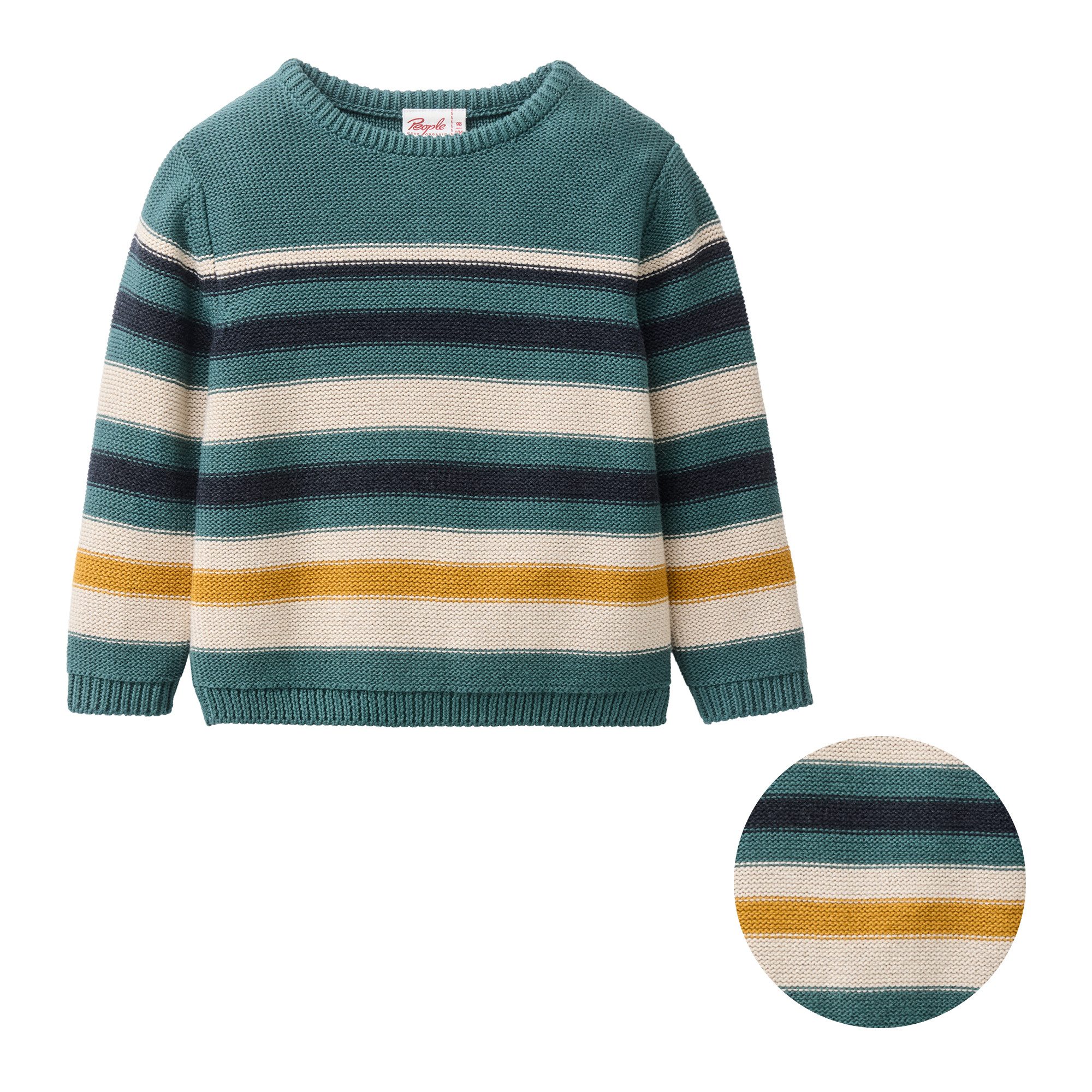 People Wear Organic Strickpullover, bunt geringelt aus Bio-Baumwolle