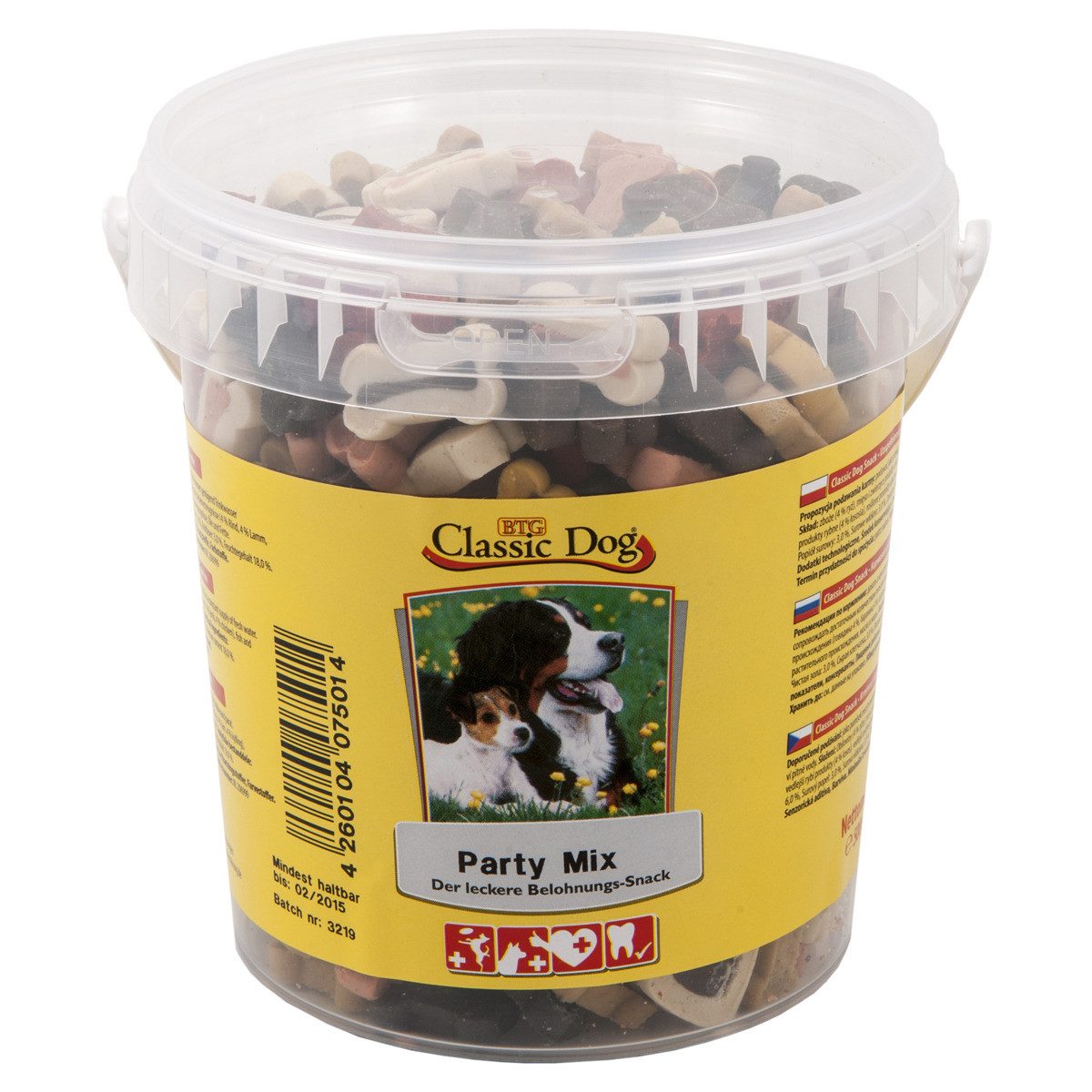 Classic Dog Party Mix Eimer 500 g, Snack für: Hund