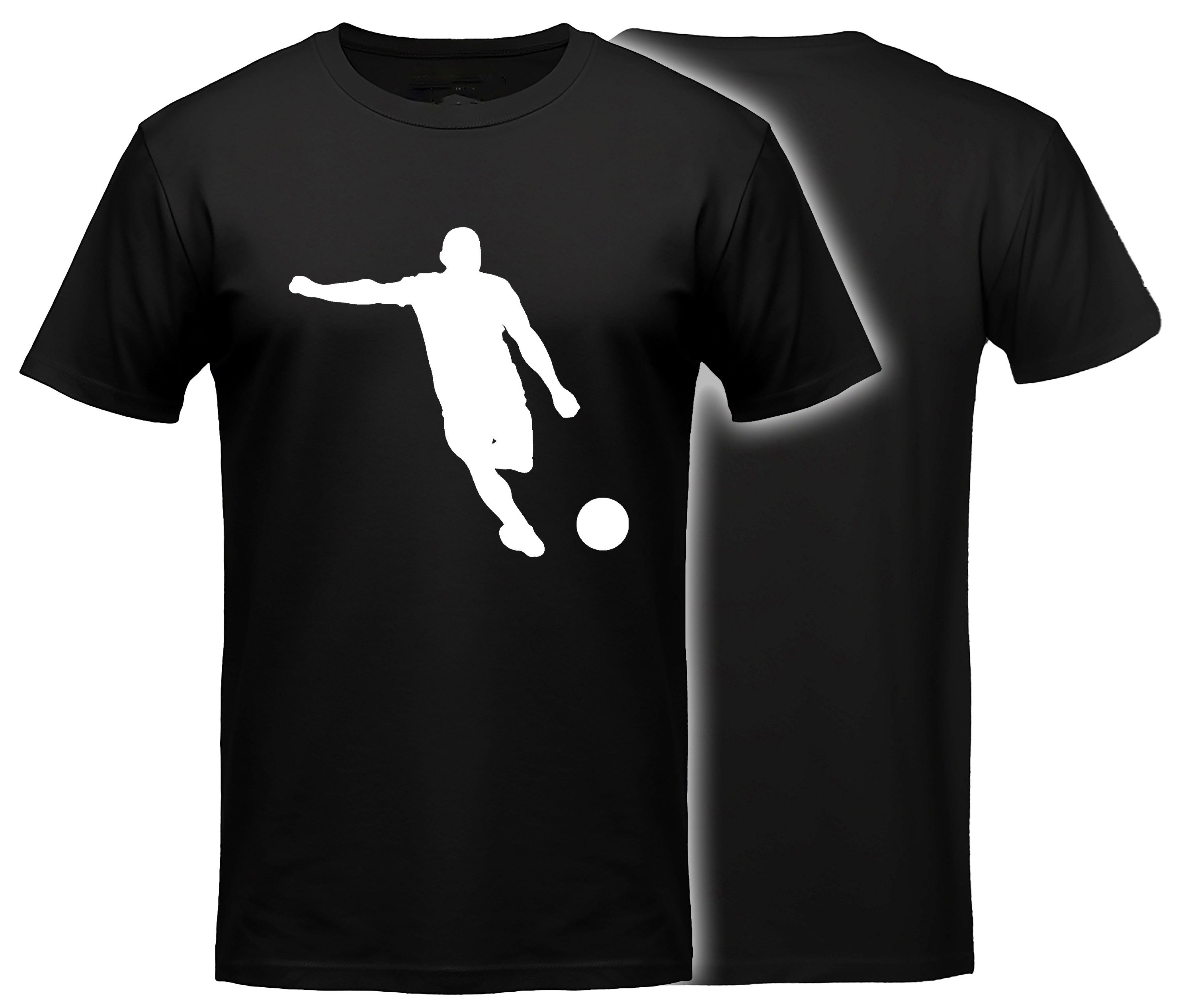 MyDesign24 T-Shirt Fussball print shirt Fußballer Silhouette Regular Fit i471