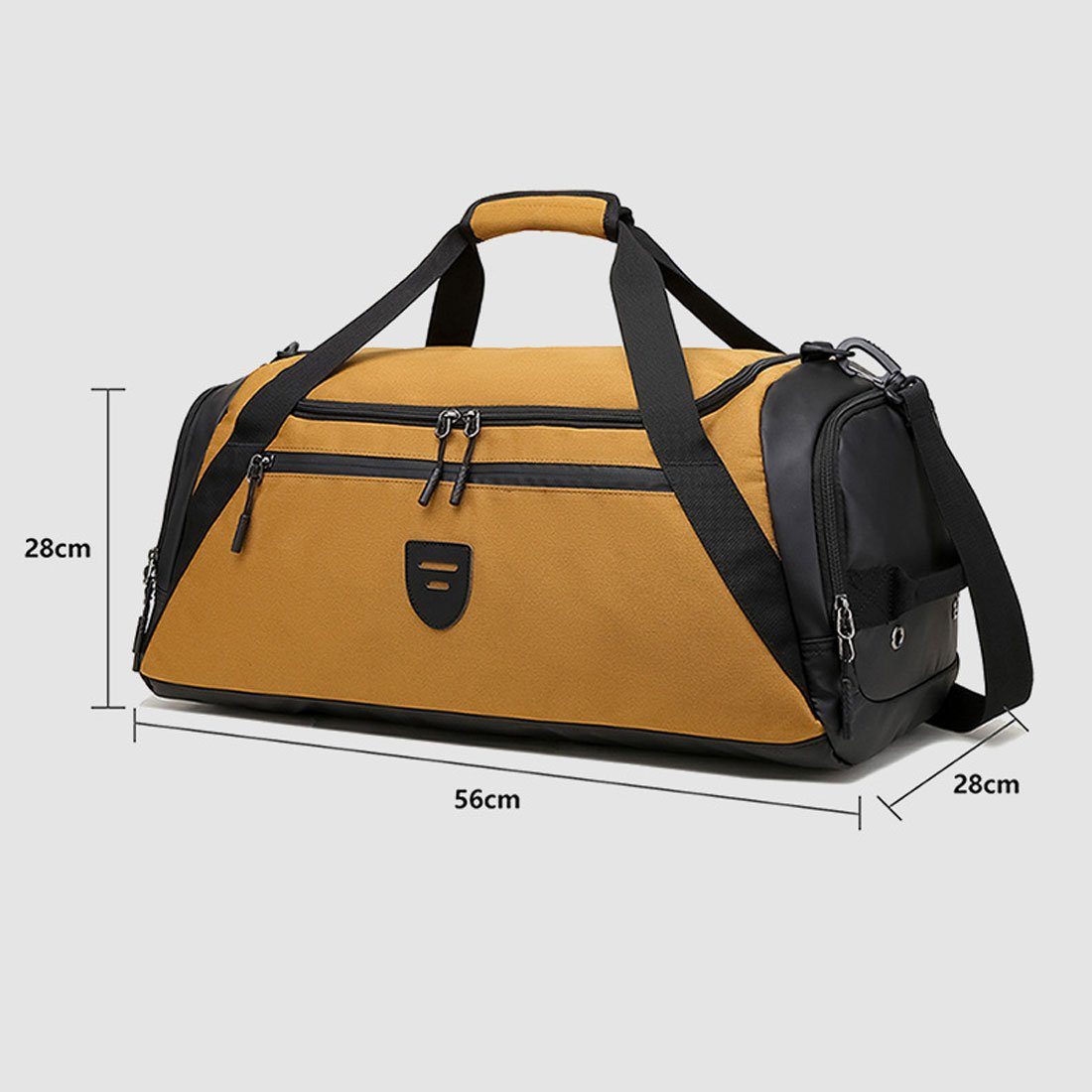 DÖRÖY Sporttasche Fassungsvermögen Seesack Gelb mit Trockensporttasche, Nass- großem und