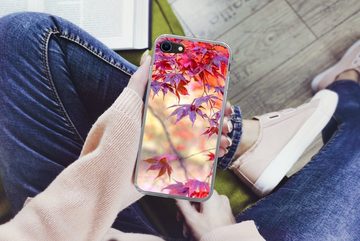 MuchoWow Handyhülle Japanischer Ahorn mit roten Blättern, Handyhülle Apple iPhone 7, Smartphone-Bumper, Print, Handy Schutzhülle