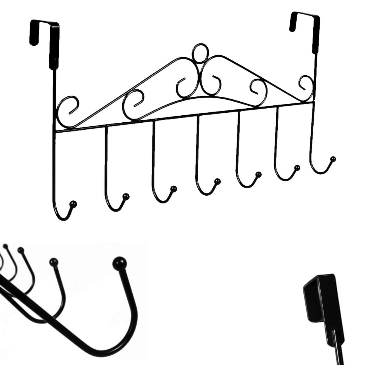 BAYLI Türgarderobe 42,5cm Türgarderobe mit 7 Haken Kleiderhaken Türhakenlei günstig online kaufen